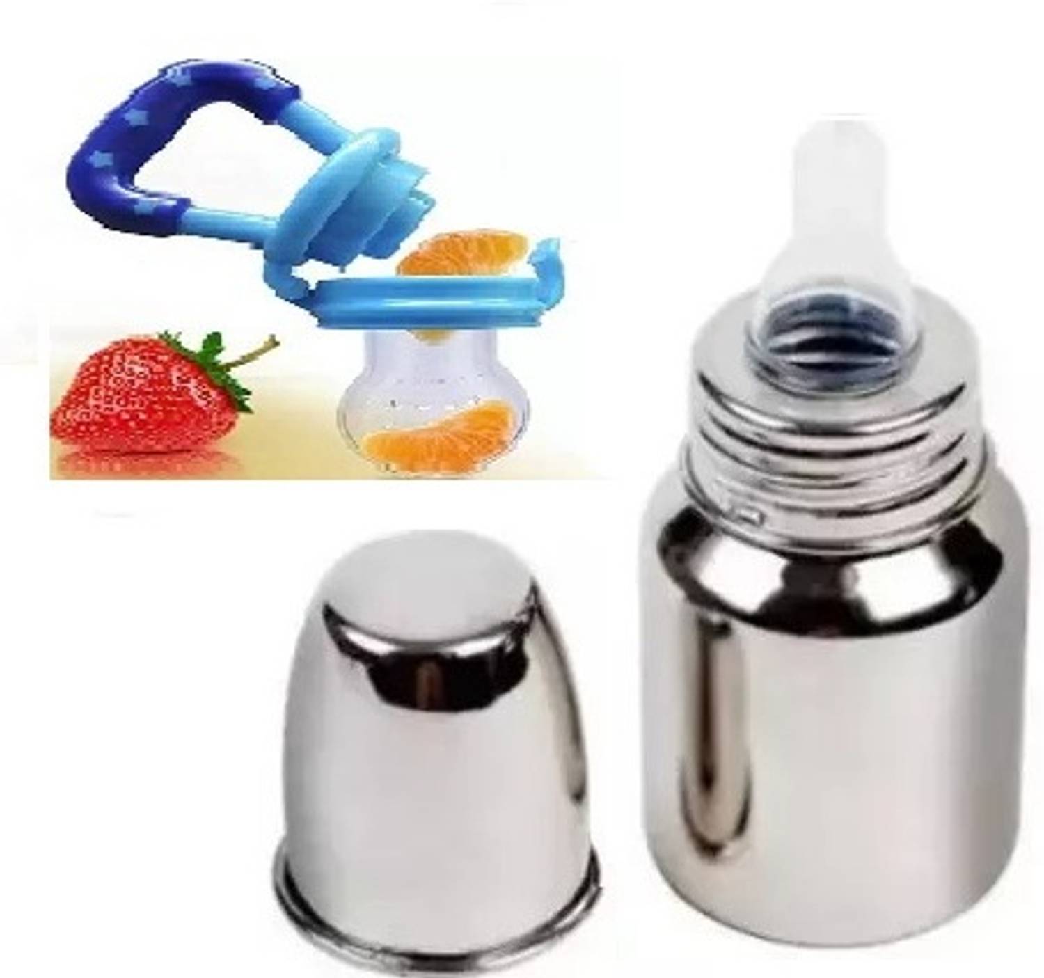 Radiant Fashion World New Born Baby Milk Feeding Bottle combo with Feeder Utensils  - Plastic, Steel