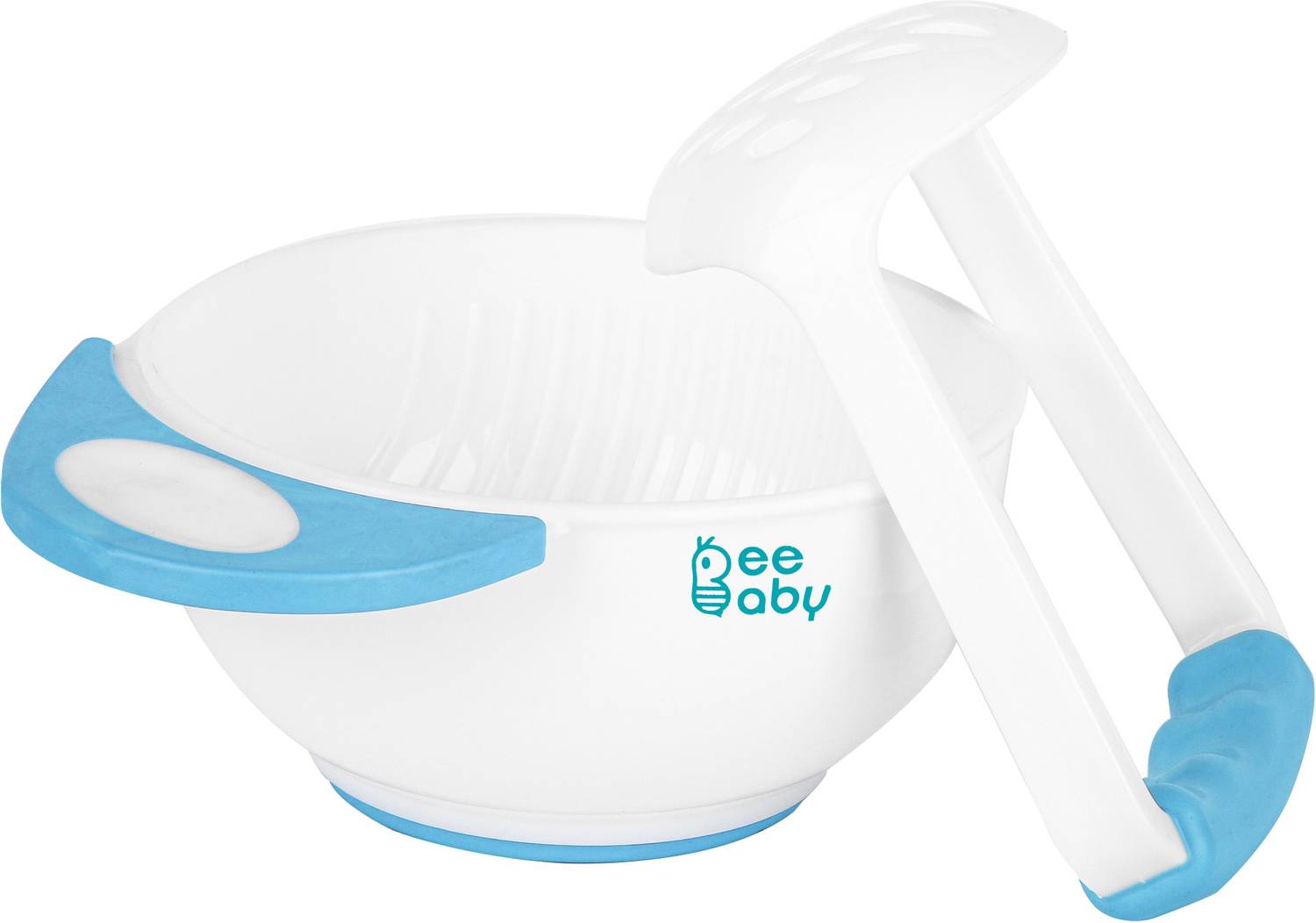 Beebaby Food Mash & Serve Bowl Set For Baby (Blue) - Polypropylene