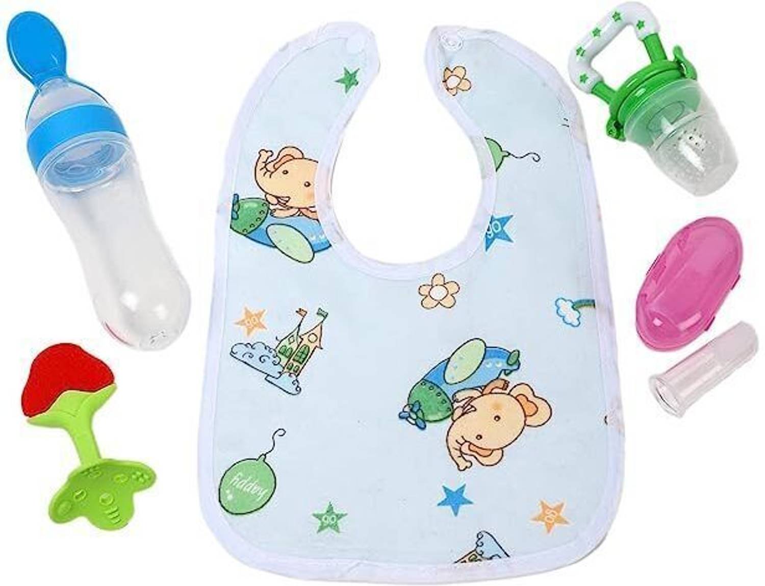 Aabhir Traders Baby Fruit Feeder Pacifier,Fruit Feeder Pacifier,Baby,Teether,,Finger BRush,BIbs - Silicone