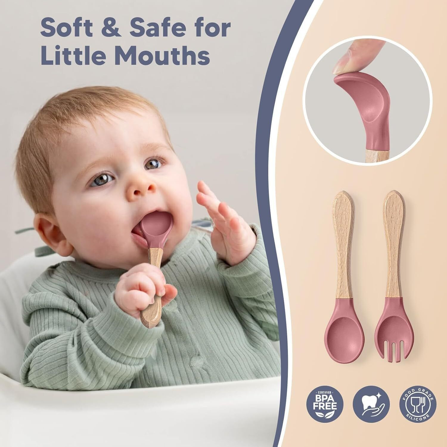 Image of SAMVAT Toddler Feeding Kit - 6PCS Silicone Dishware, BPA-Free, Non-Toxic, Easy to Clean - Silicone