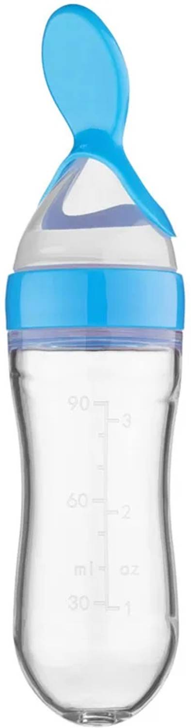 Augen Collapsible Newborn Baby Toddler Safe Silicone Squeeze Spoon Milk Bottle  - Plastic
