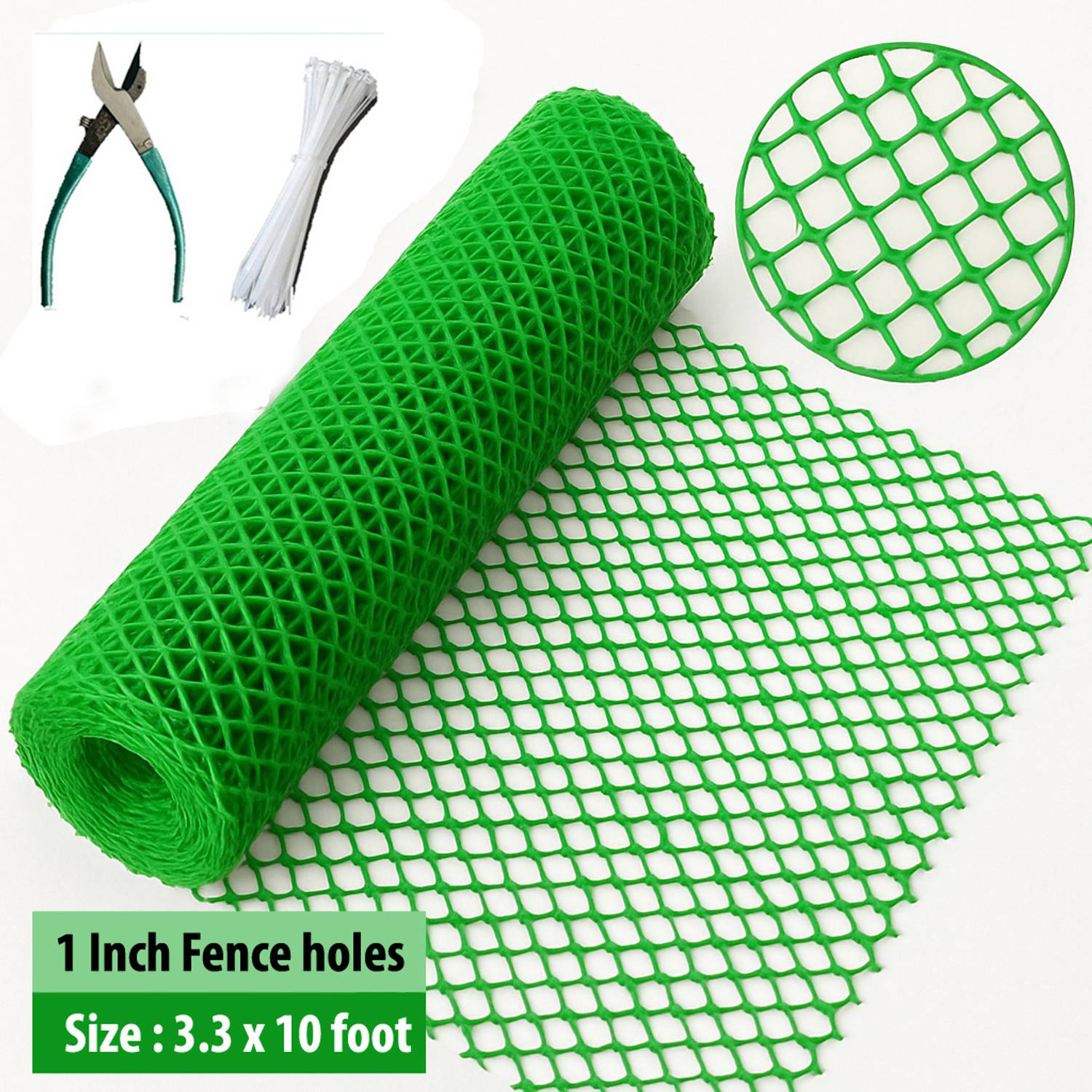 Anjani nandan Fencing Net Mesh pigeon Net with 1 Cutter & PVC Tags are Free||3.3 x 10 foot Polypropylene, Plastic Fence Post