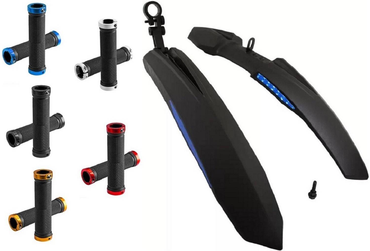 BYKING Front & Rear Mudguard with Reflective Tape & Any 1 Handle Grip Full Length Front & Rear Fender
