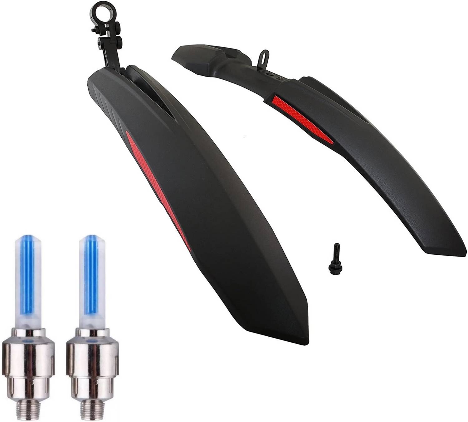 BYKING Front& Rear Mudguard With Iron Fitting With Cycle Valve Light Full Length Front & Rear Fender