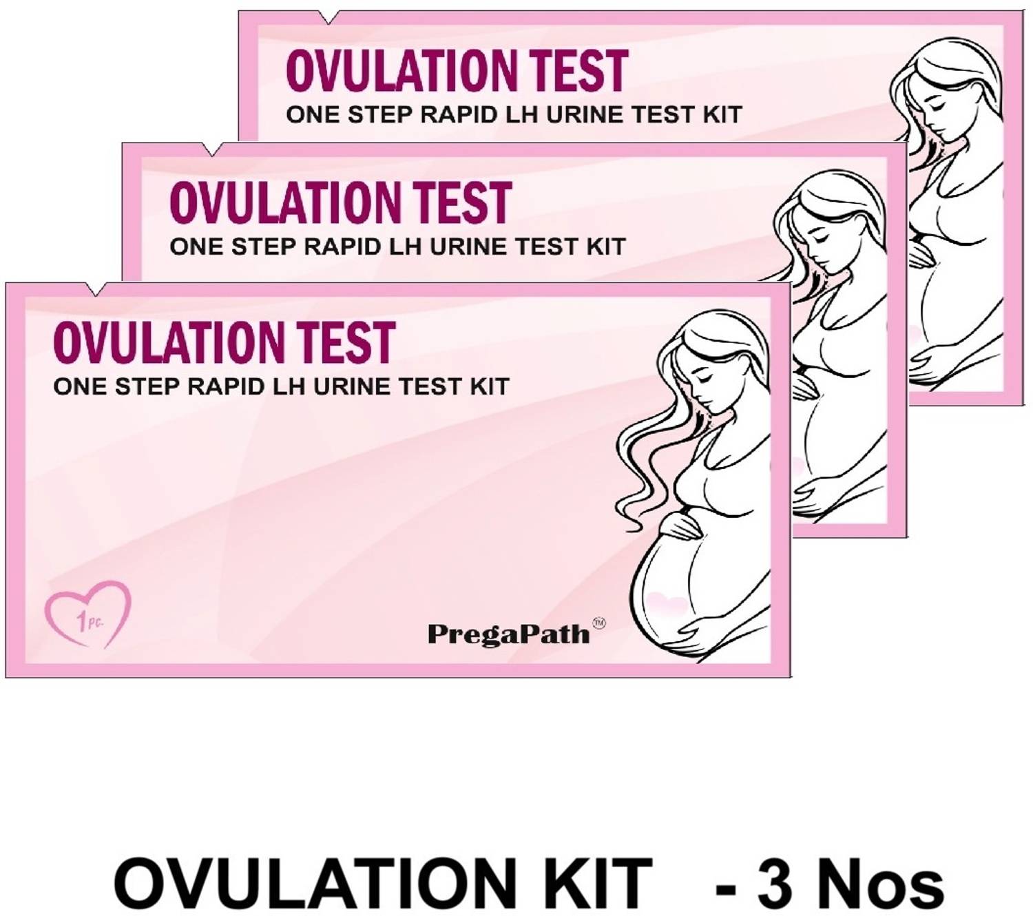 PregaPath One step Rapid LH urine Test Ovulation Kit (3 Tests, Pa