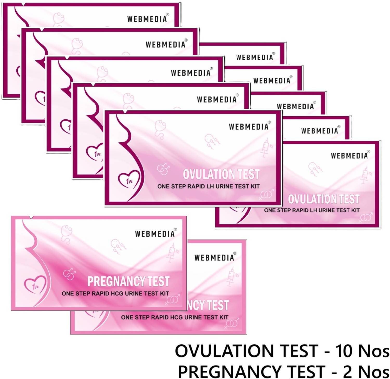 WebMedia One step Rapid LH urine Test 2 preg kit & 10 Ovulation K