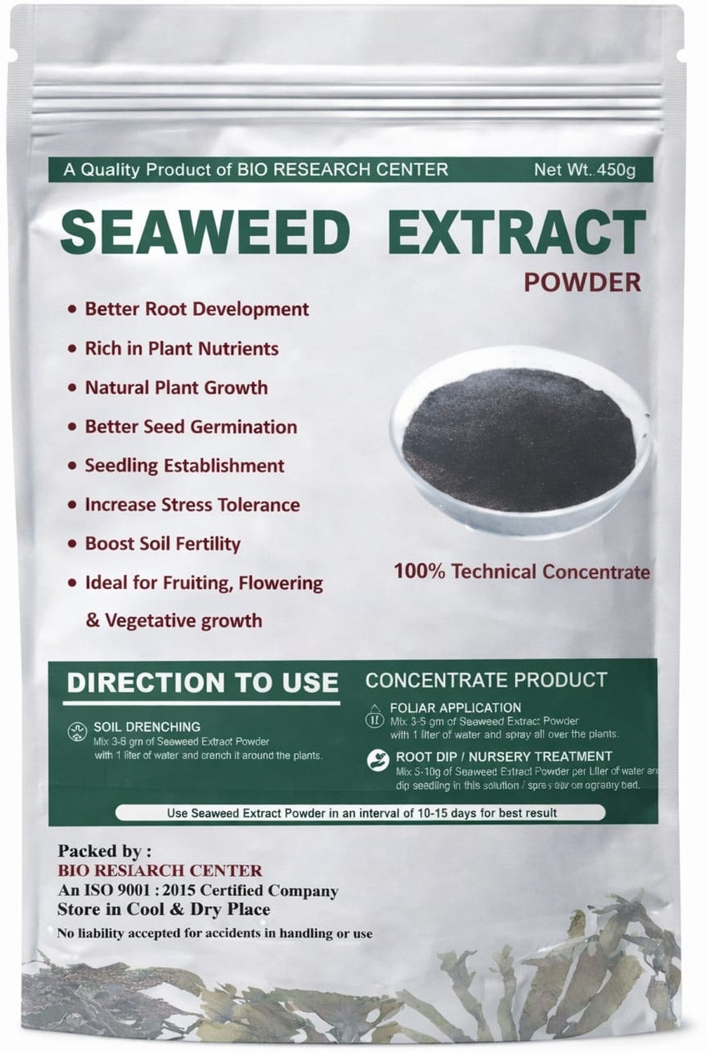 Image of Bio Research Center Seaweed Extract Powder | 100% Pure Organic Fertilizer for Strong Roots Organic Fertilizer