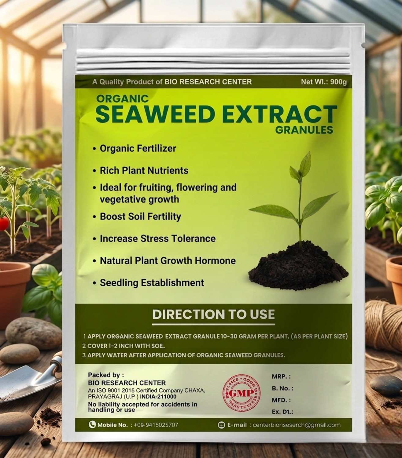 Image of Bio Research Center Seaweed Extract Granules| Organic Manure | Improves Plant Growth, Root Strength Organic Fertilizer