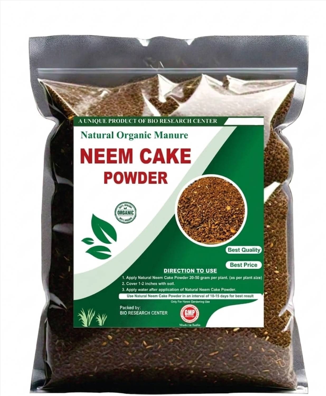 Bio Research Center Natural Neem Cake Powder | Organic Plant Manure for Home Gardening Organic Fertilizer