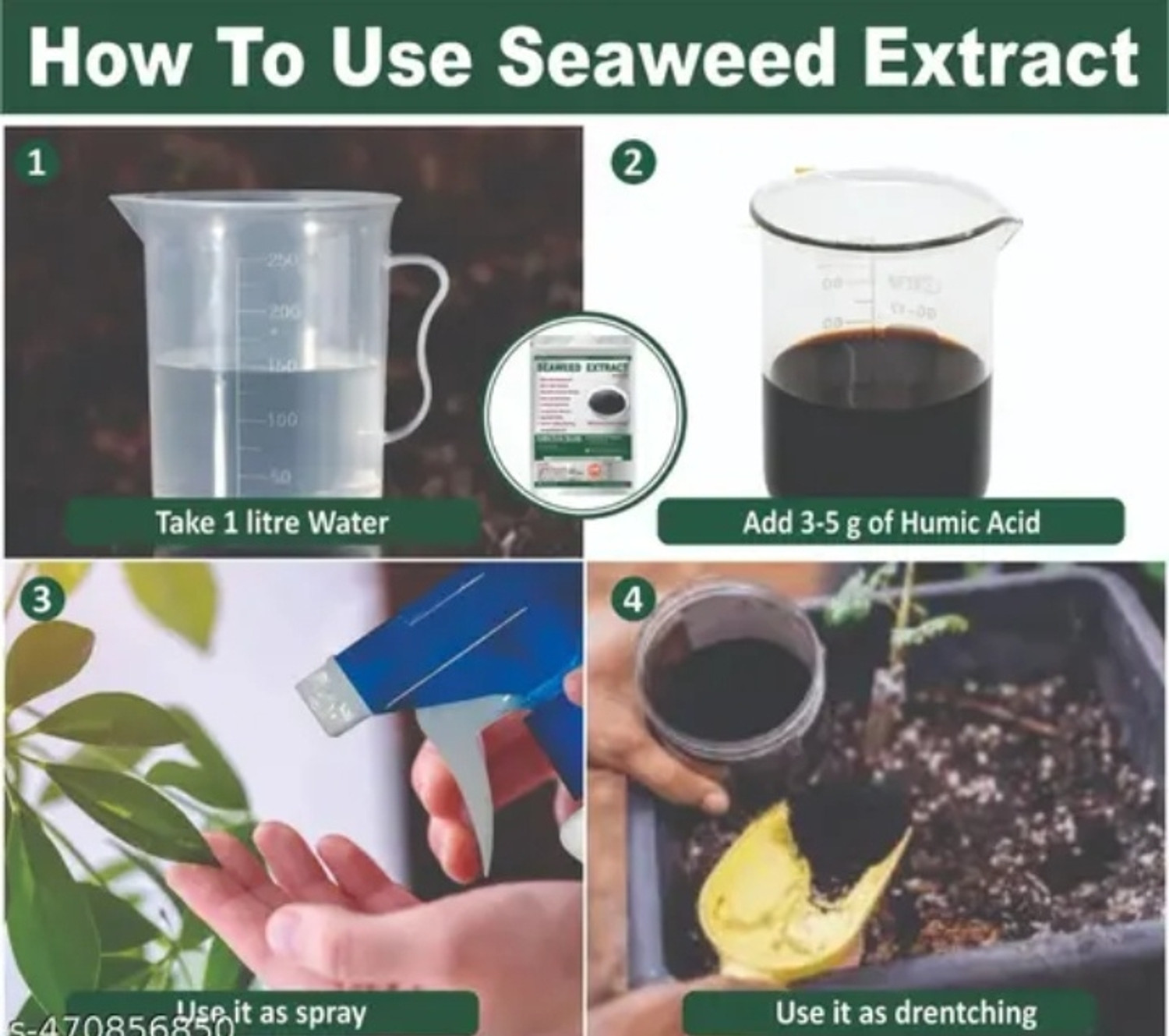 Image of Bio Research Center Seaweed Extract Powder | 100% Pure Organic Fertilizer for Strong Roots Organic Fertilizer
