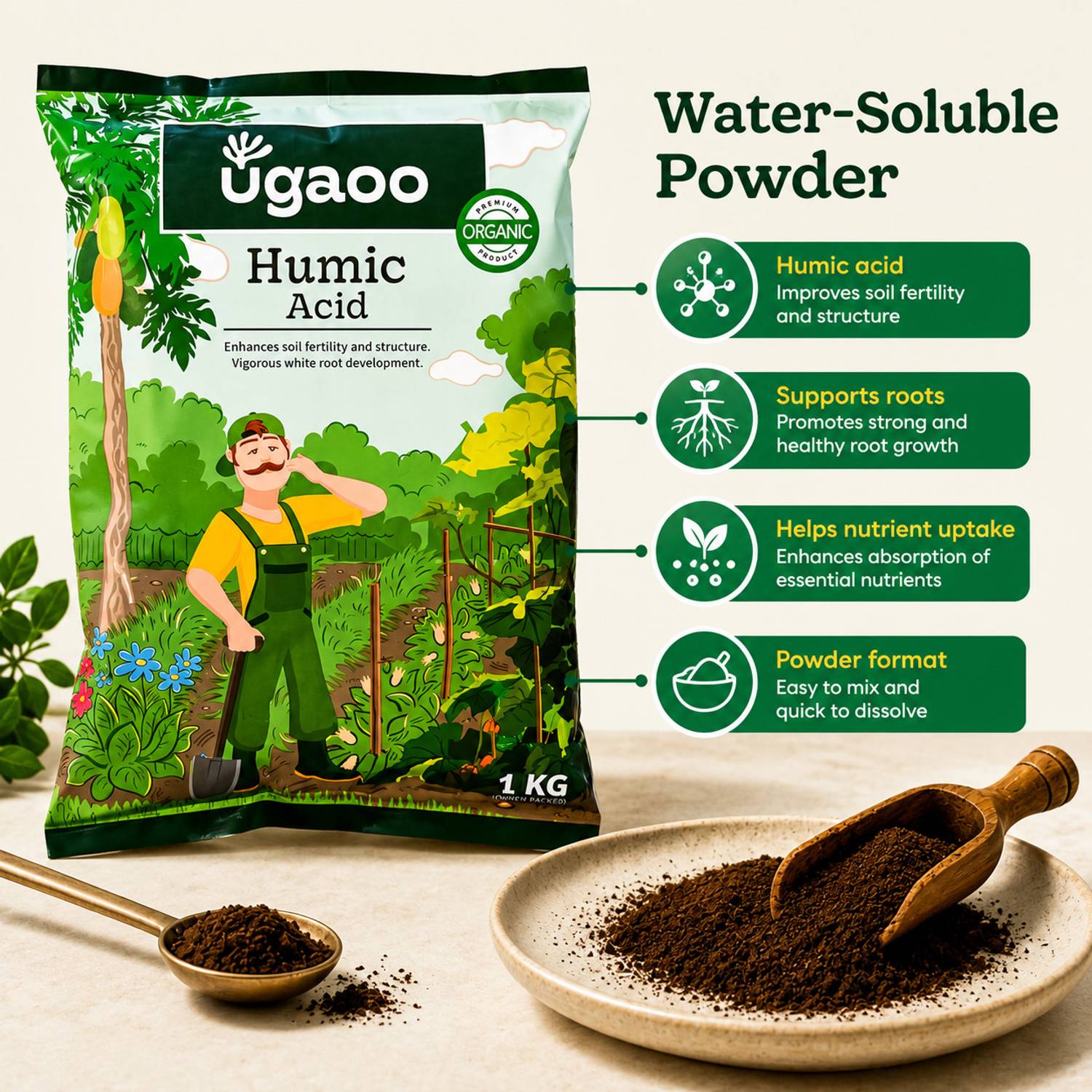 UGAOO Humic Acid Organic Soil Conditioner and Fertilizer - Image 2