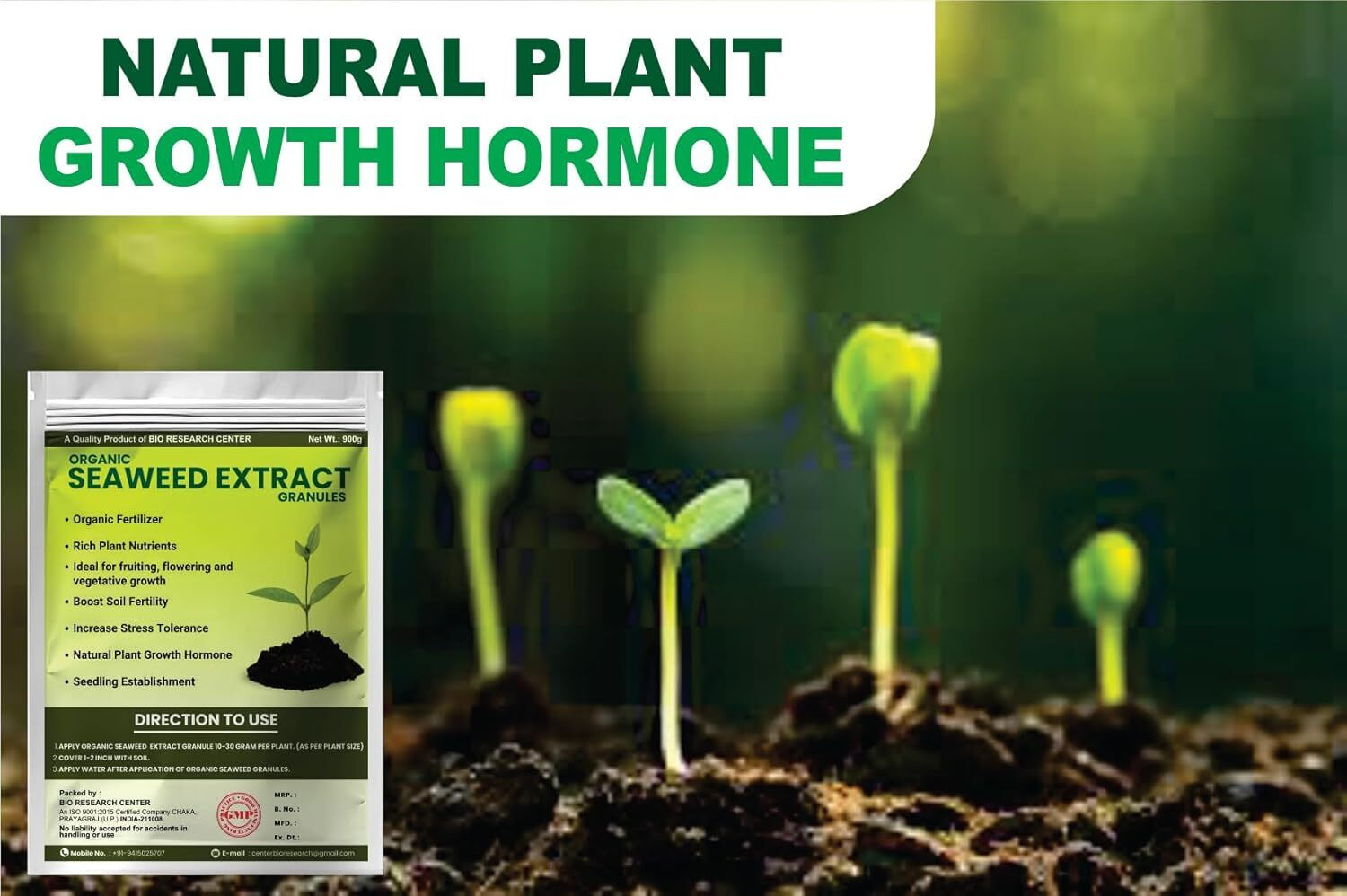 Image of Bio Research Center Seaweed Extract Granules| Organic Manure | Improves Plant Growth, Root Strength Organic Fertilizer