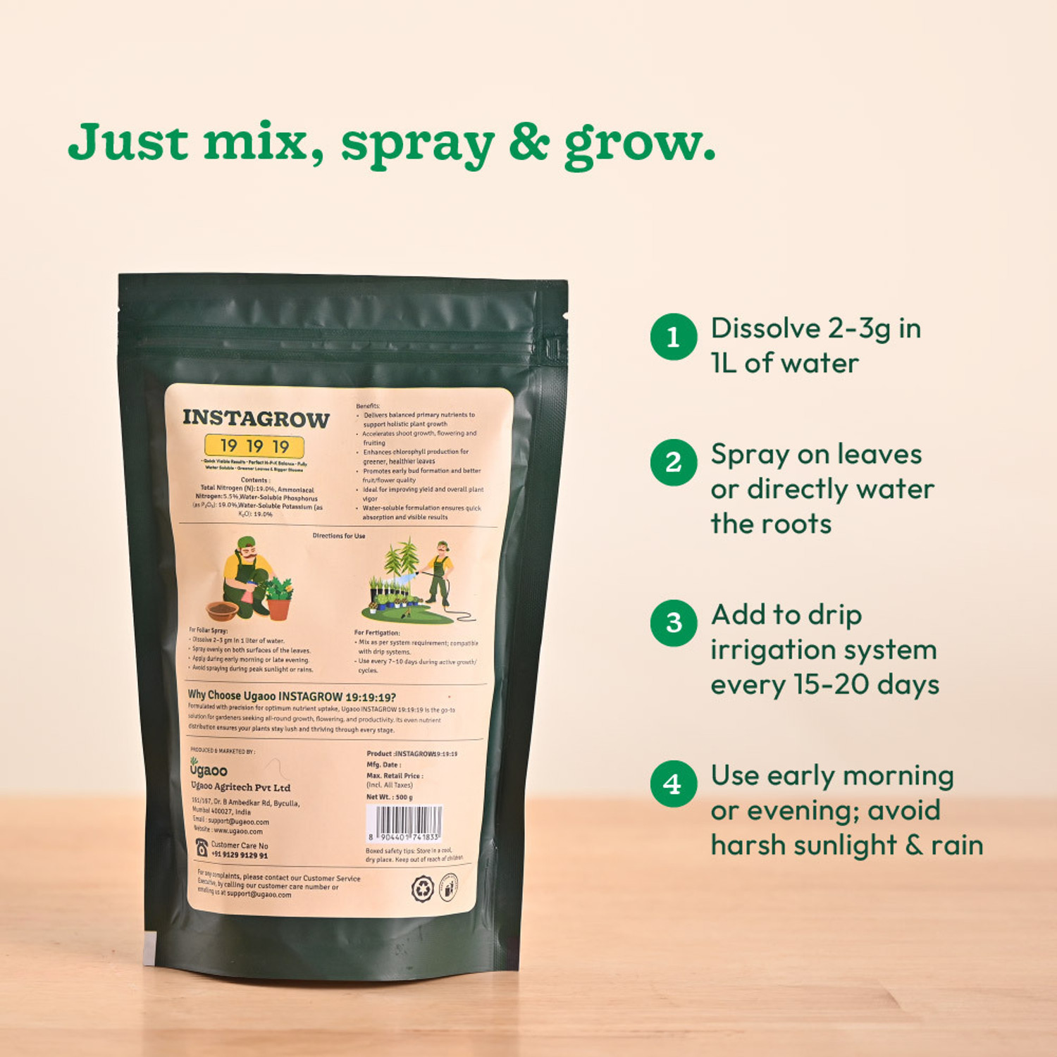 Image of UGAOO InstaGrow NPK 19:19:19 Fertilizer Biofertilizer