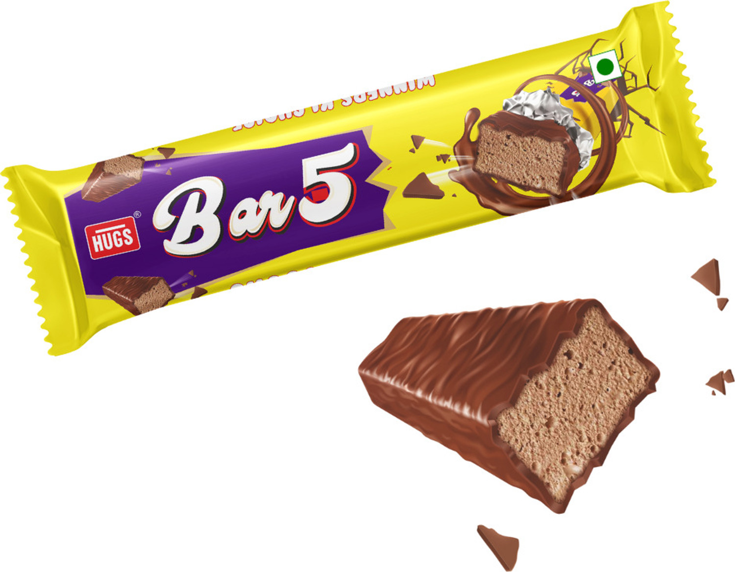 Image of HUGS Bar 5 Caramel & Nougat Chocolate (30 pcs) Bars (450 g)
