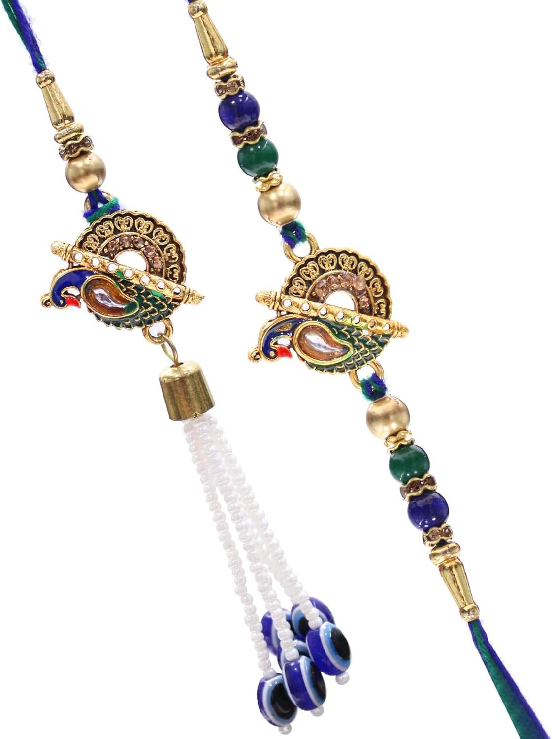 Image of TIED RIBBONS Rakhi Gift for Bhaiya and Bhabhi with Sweets - Lumba Rakhi with Amul Kaju Katli Assorted Gift Box