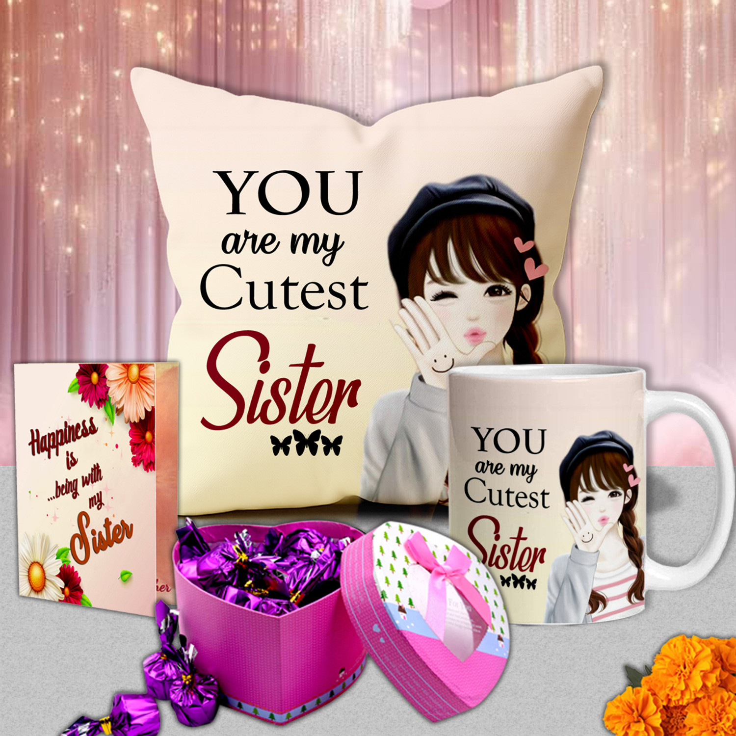 Image of Midiron Best Birthday gift for Sister / Behan | Gift for sister from brother /GB4-102 Fiber, Ceramic, Paper Gift Box