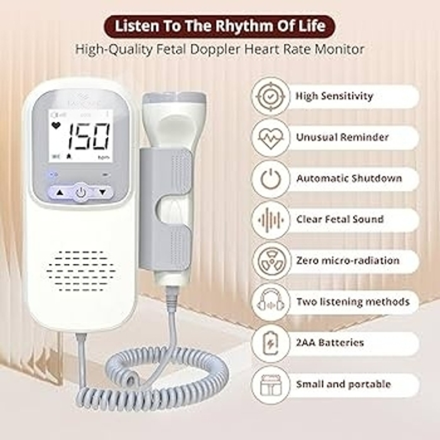 Image of LIVING GUARD Fetal Doppler White Fetal Doppler