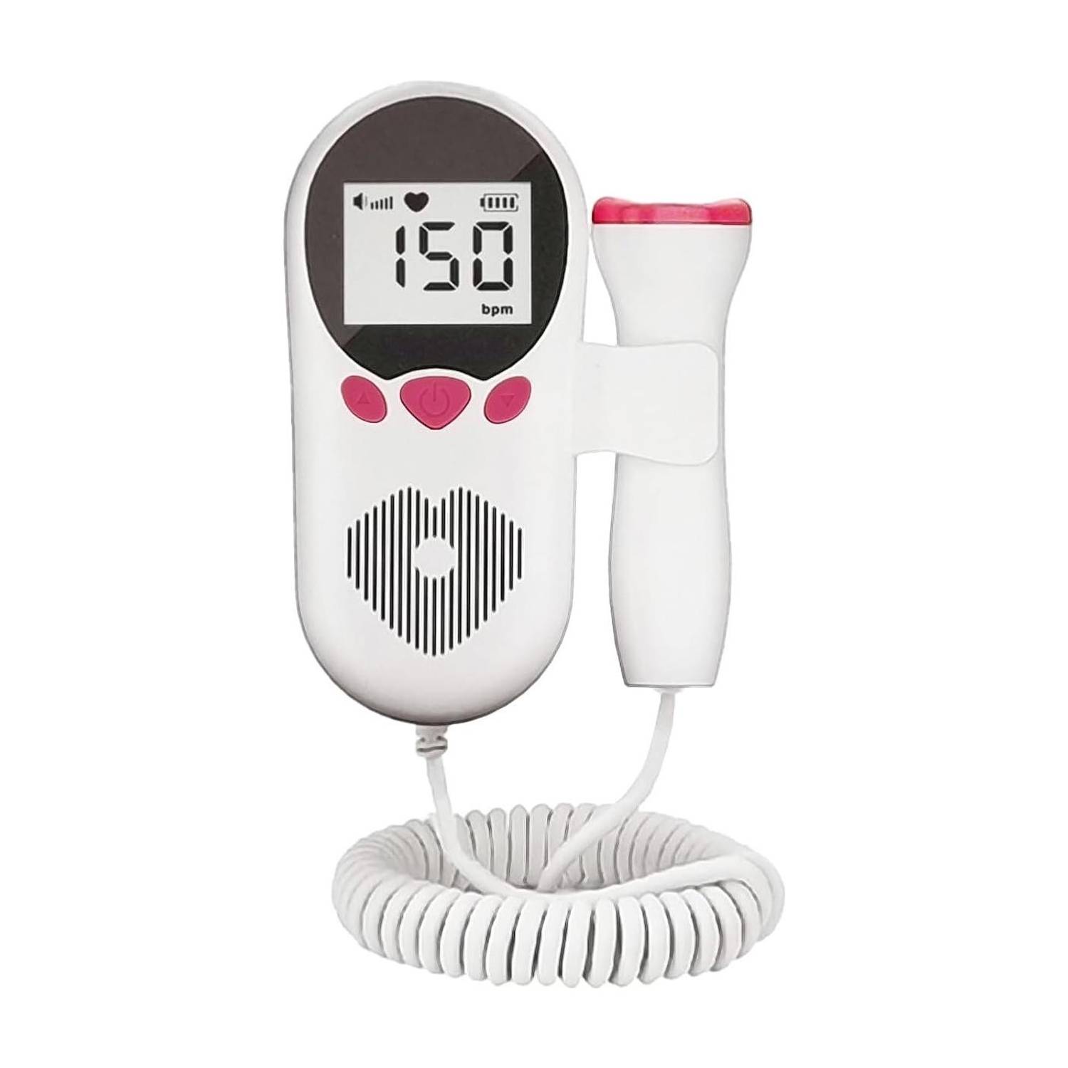 Balson Home Use with Inbuild Speaker, Large Display Size, 250ml Ultra Sound Gel Pink, White Fetal Doppler
