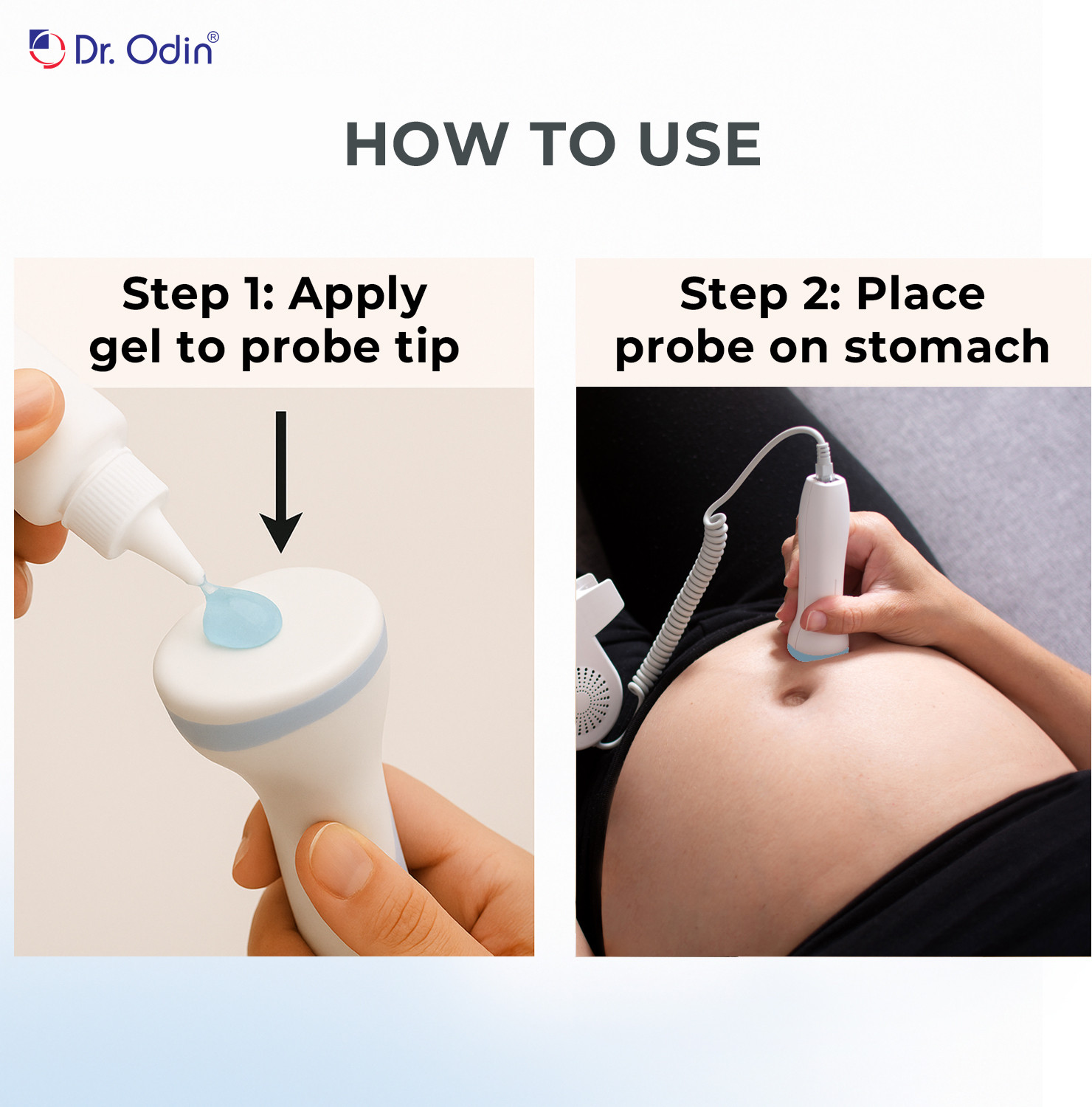 Image of Dr. Odin OFD103 Professional Portable Baby Heart beat Sound Monitor White, Blue Fetal Doppler