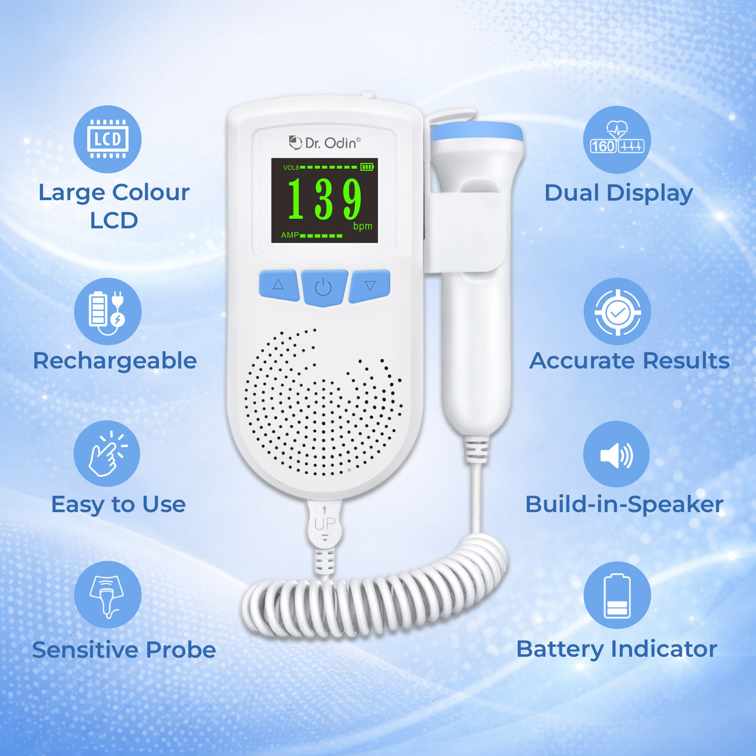 Image of Dr. Odin FETDOPPOAD51BBT White Fetal Doppler