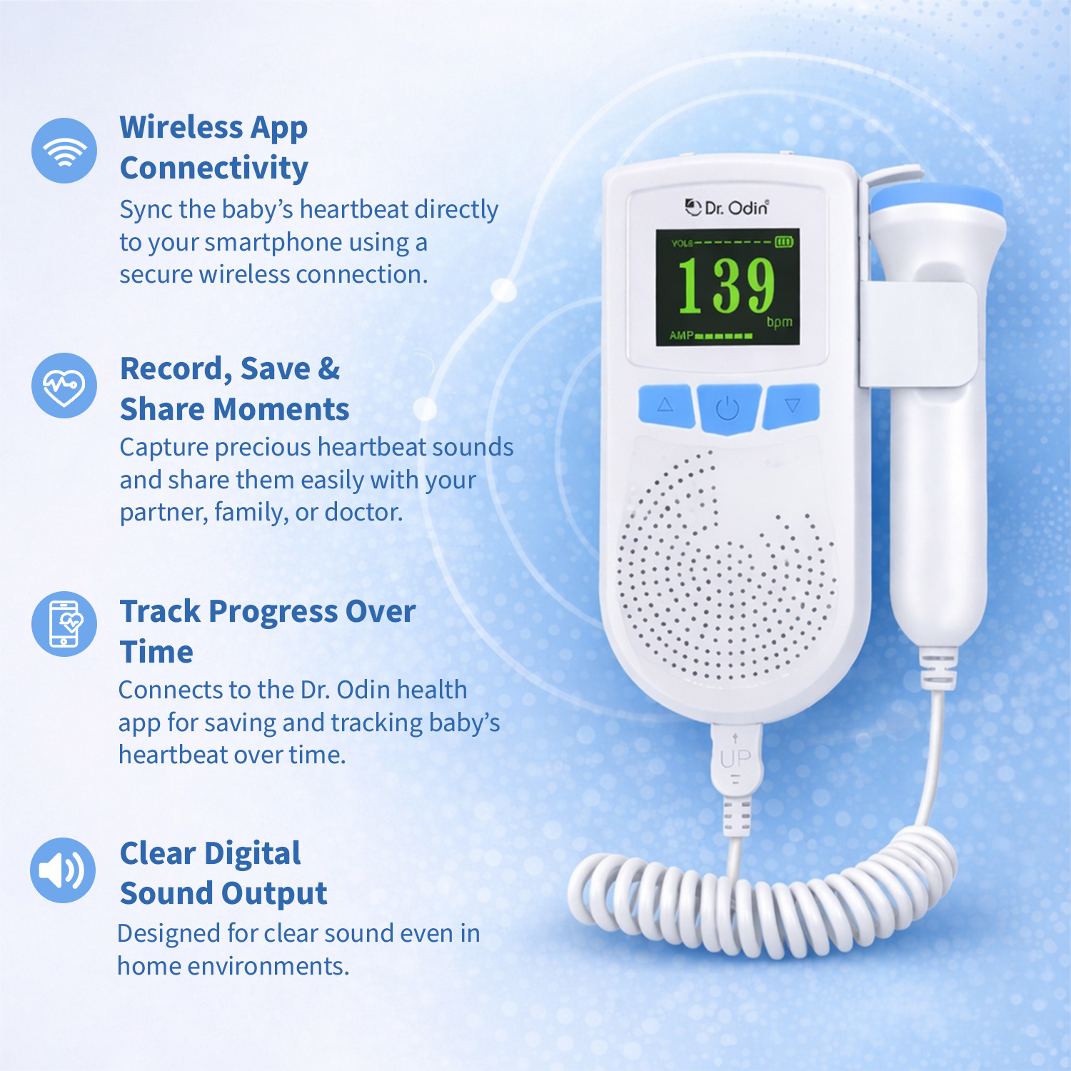 Image of Dr. Odin FETDOPPOAD51BBT White Fetal Doppler