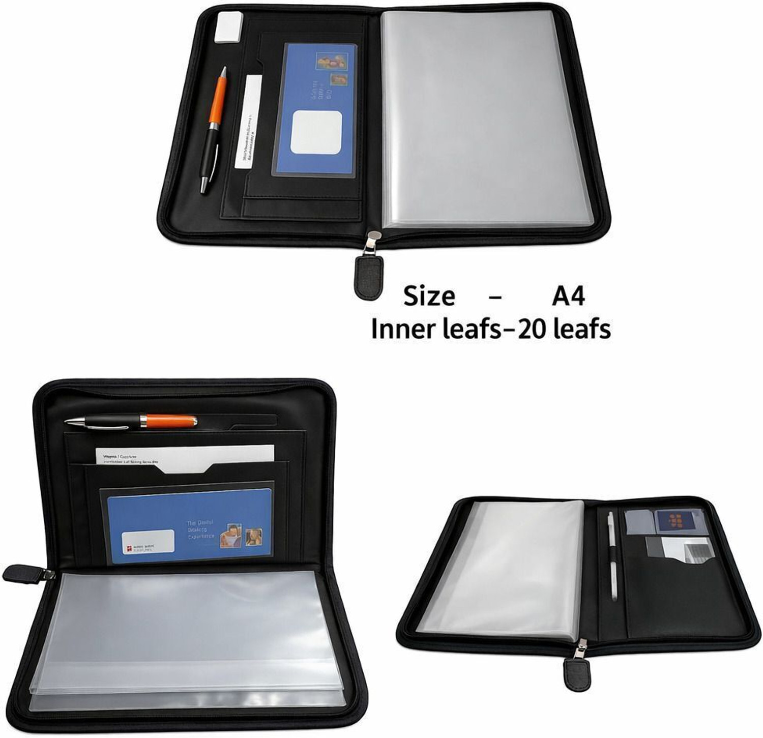 Image of filenest Faux Leather Executive Portfolio Folder (A4 Size, 20-Leaf)
