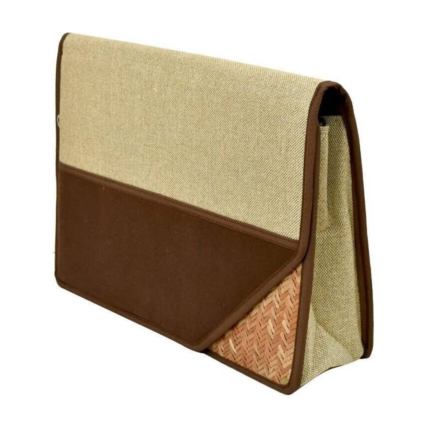 CAMPIO Jute Premium Sling Bag with Strap Corner Cut Design FileFolder for Important Document
