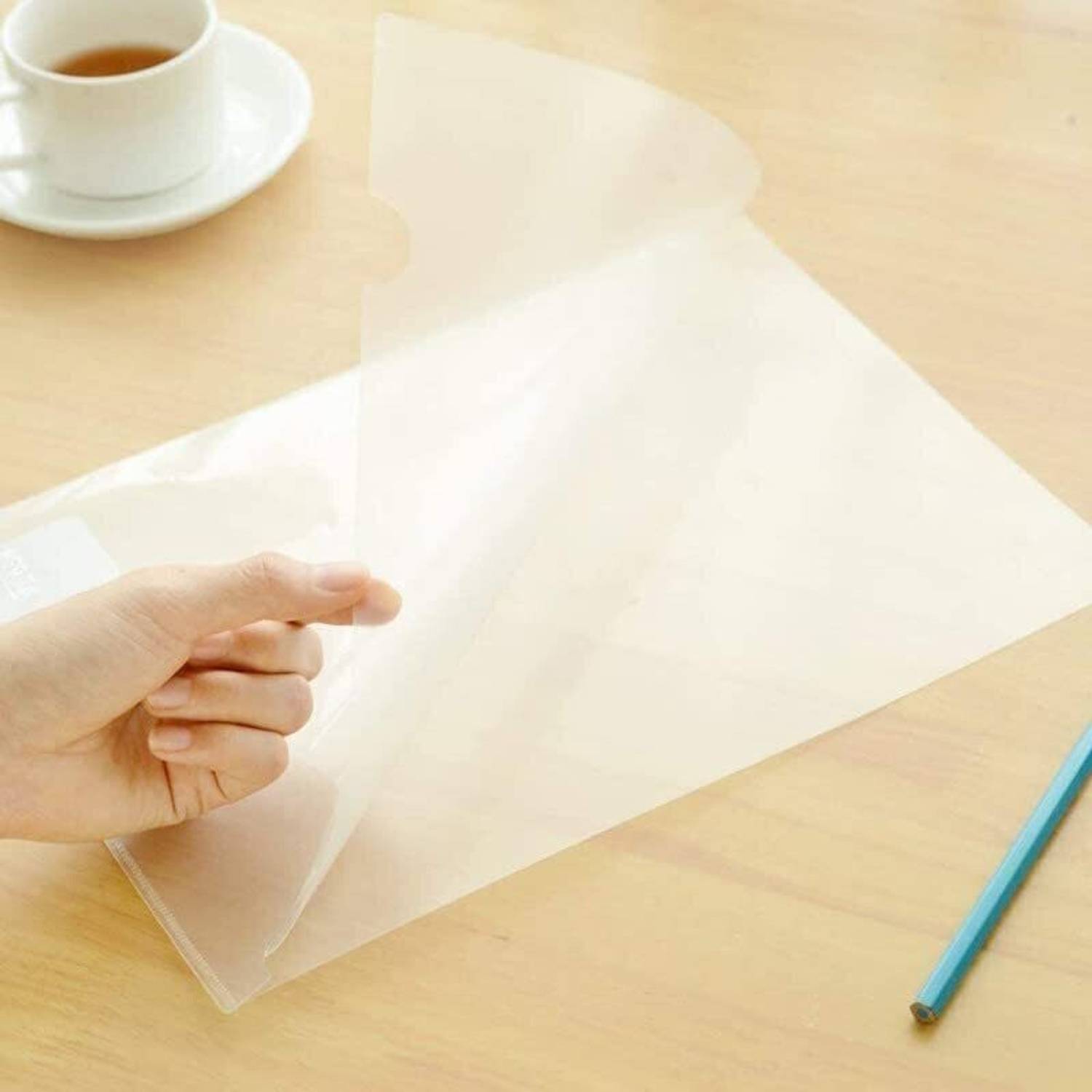 CAMPIO Polypropylene (PP) L-Type Transparent A4 Size Document Sleeve Project Document Holder For Documents Papers & Certificates