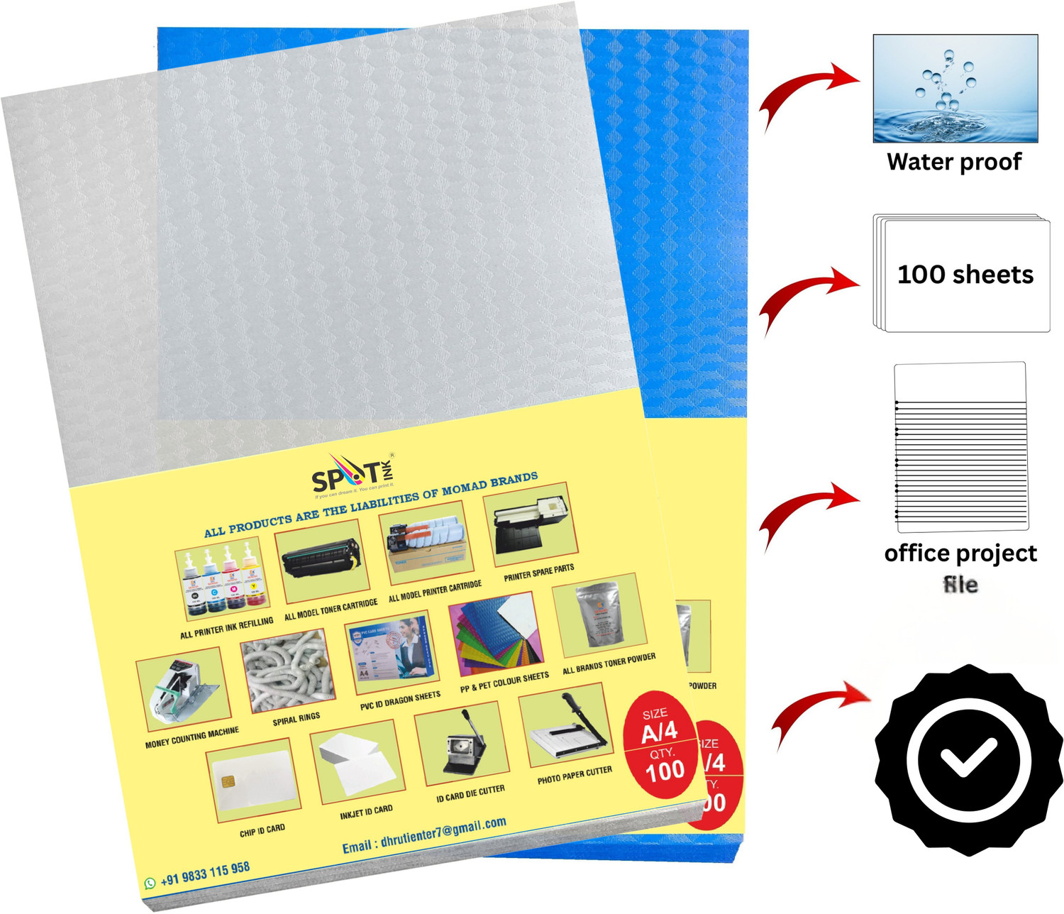Image of spotink PVC Diamond Spiral Book Binding Sheet A4