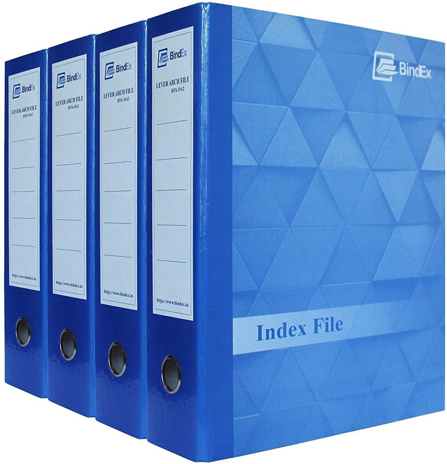 Image of bindex Cardboard Arch Box File Laminated 3D Design Dark Blue