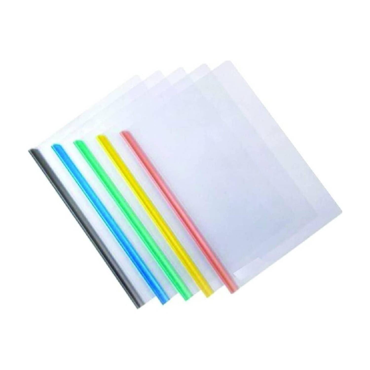 CAMPIO Polypropylene (PP) Plastic File A4 Size | Stick Transparent File Folder Stick File/Strip File for A4 Paper Holder