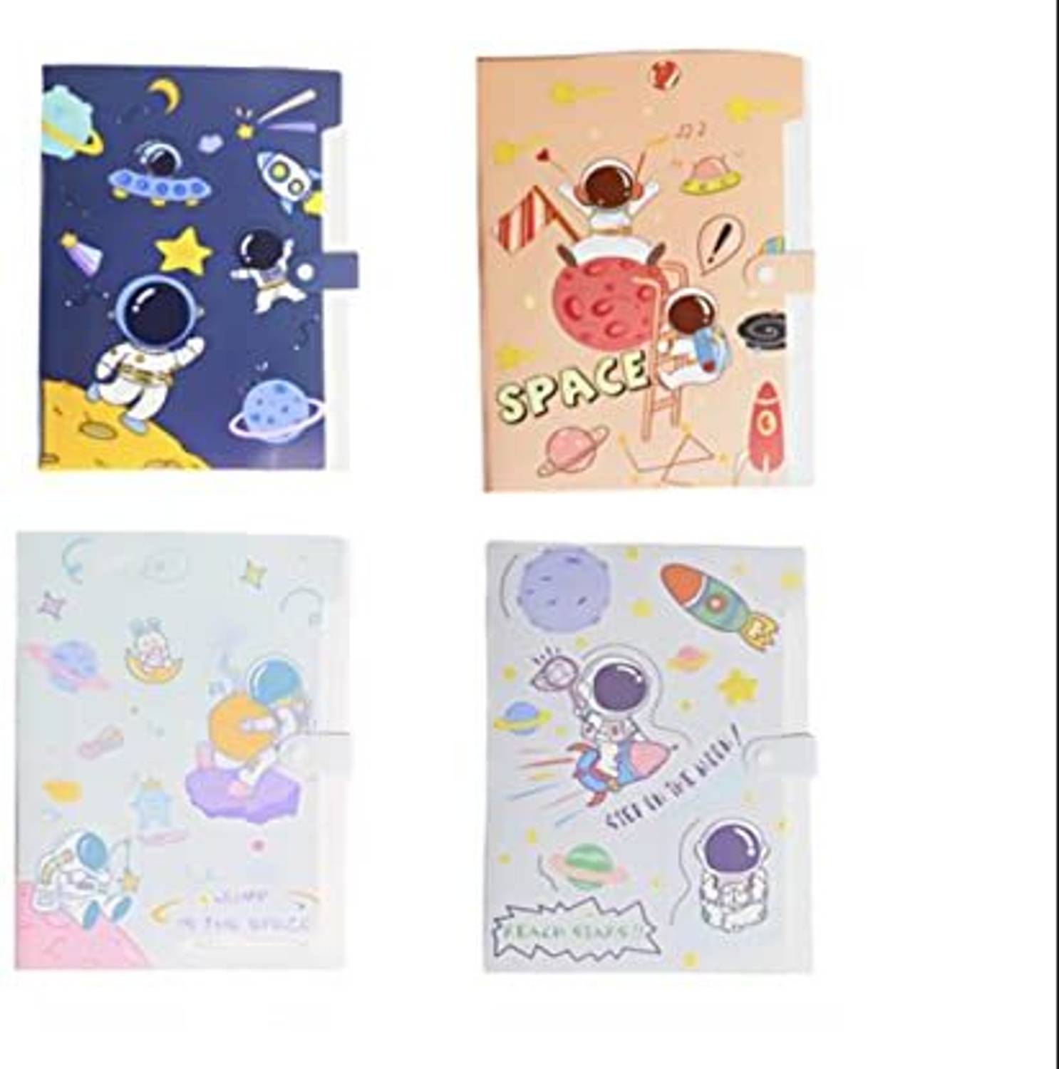 Aashita enterprise Plastic Pack of 1 Folder Cartoon Space Organizer Bag Astronaut 6 Grid File Folder A4