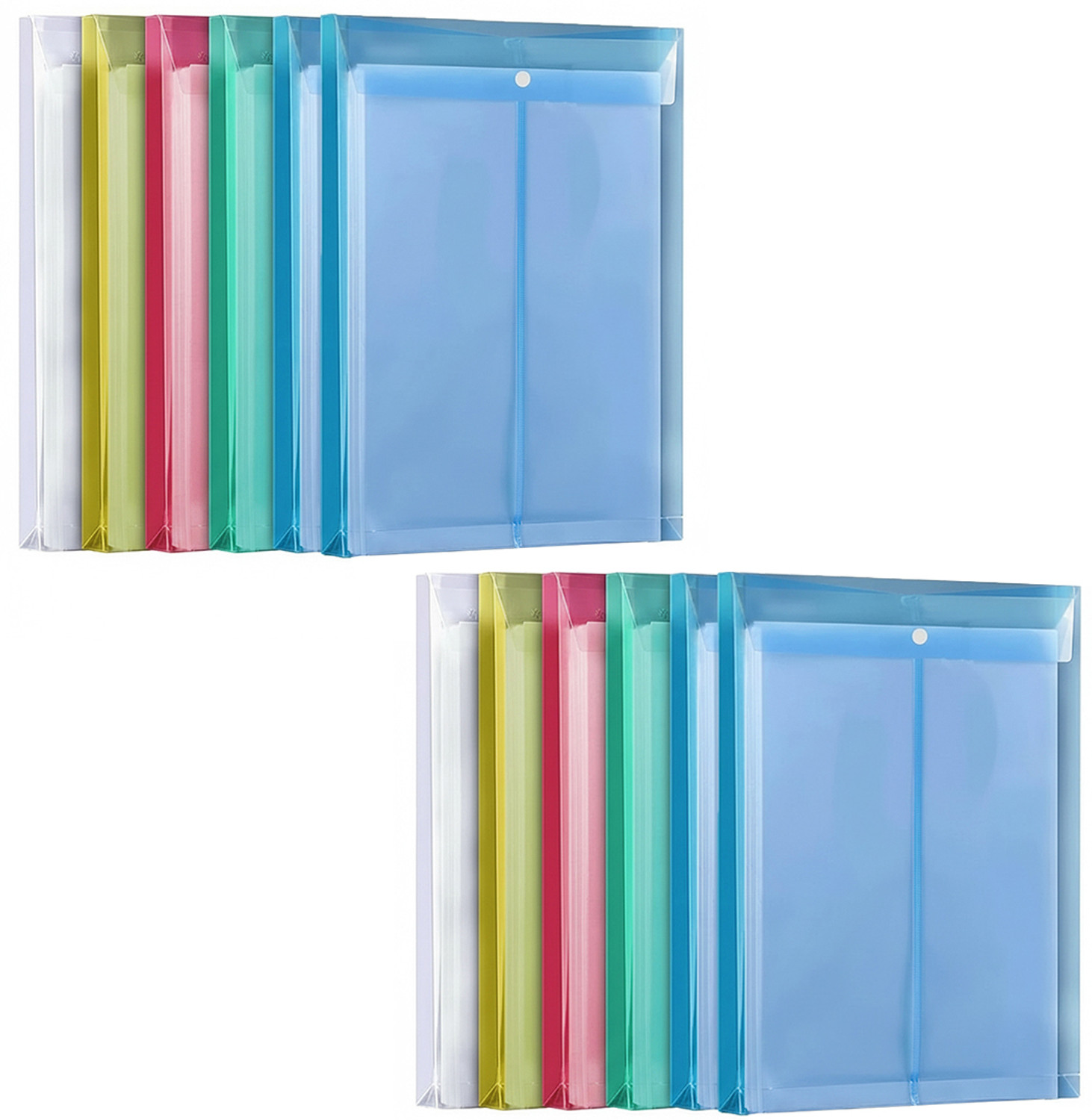 Image of Shuban Plastic Transparent Document Storage Organizer File A4 Plastic Document Envelope Folder with Snap Button | Waterproof File Organizer