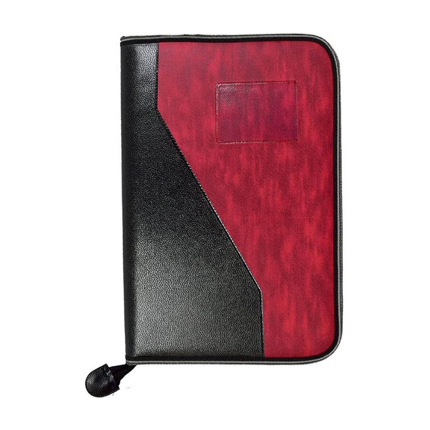 CAMPIO PU Leather 20-Leaf File Folder Interview Portfolio Professional Zipped Document Holder Bag