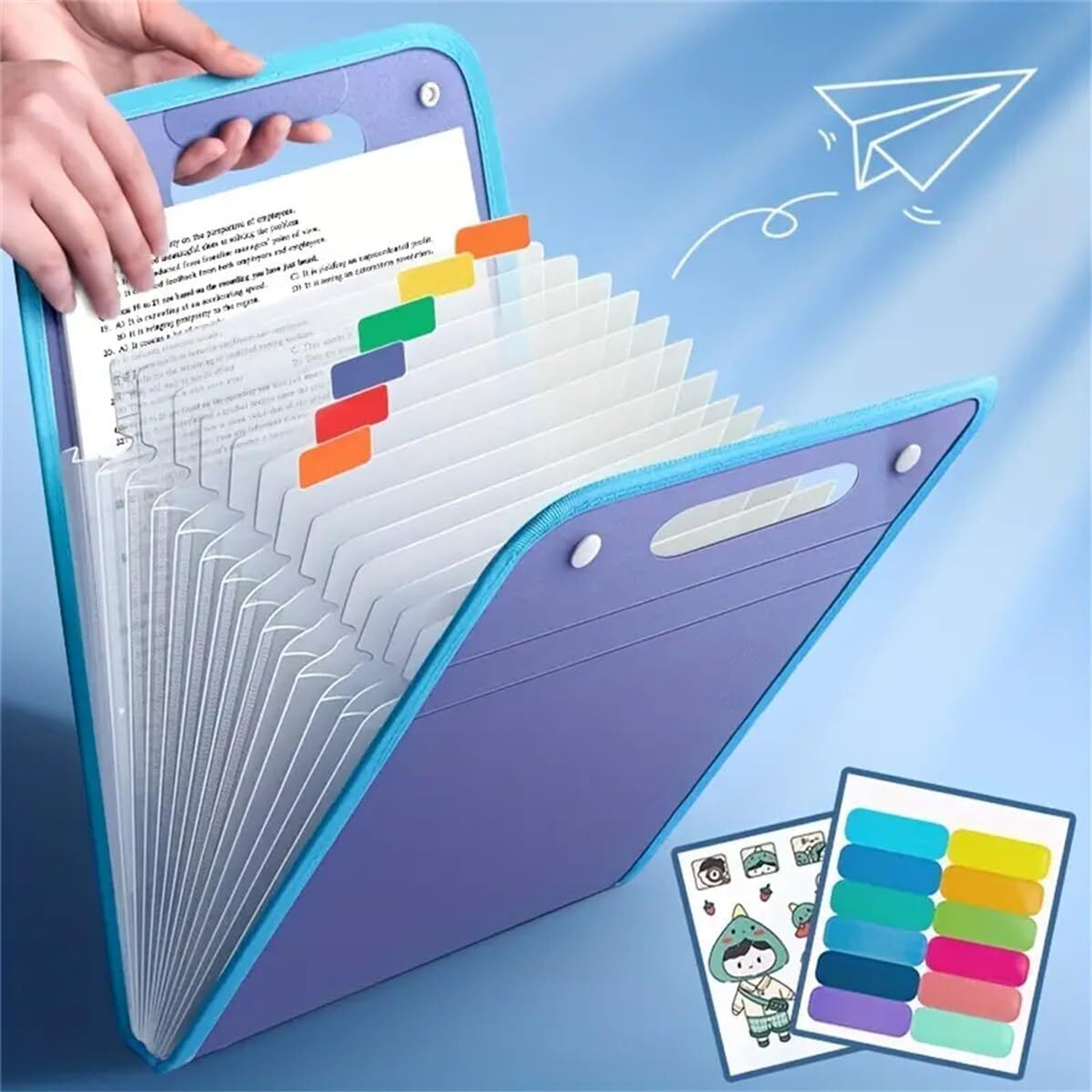 Image of gadgetschroma Polypropylene Multi-Layer Accordion File Folder Hand-Held Bag A4 Paper Folder with 13 Pockets