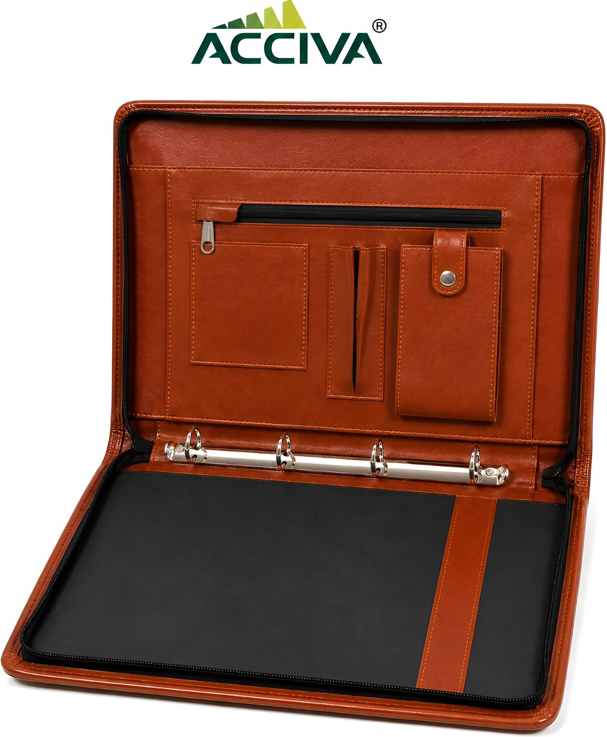 Image of ACCIVA PU Leather Professional 4 Ring Document File Folder without Leafs | Certificate Holder File