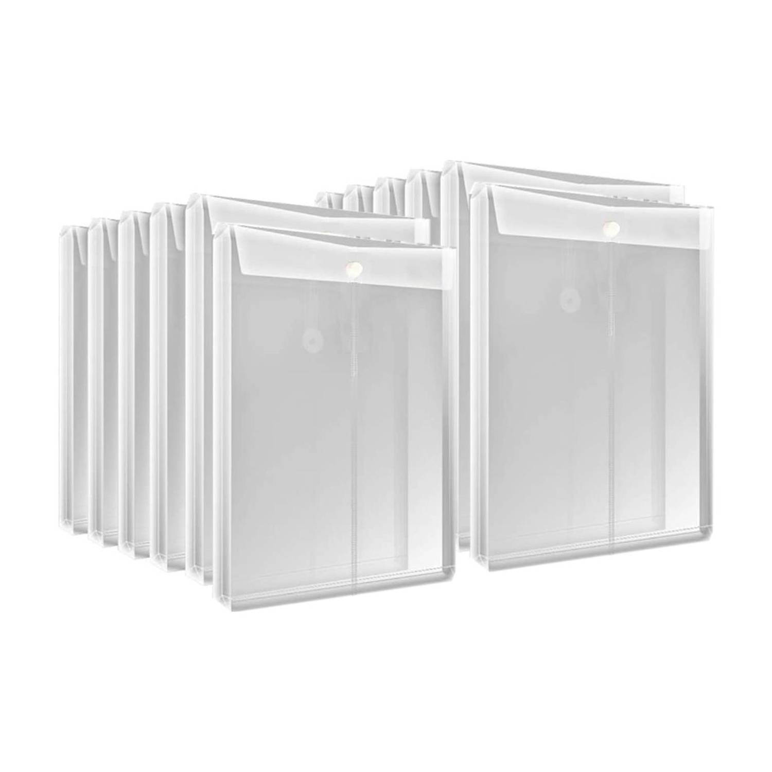 CAMPIO Polypropylene (PP) A4/Legal Document Top Opening File Bag Envelope Holder Storage with Snap Button