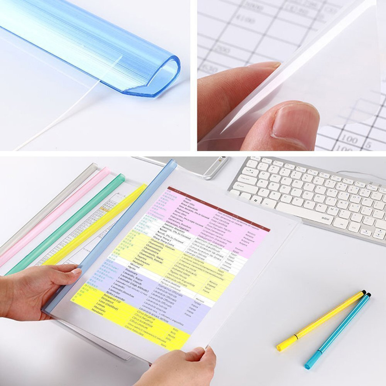 Image of Neel Plastic Transparent Stick File Folder Set-1 for A4 Paper Holder Storage Case Organizer