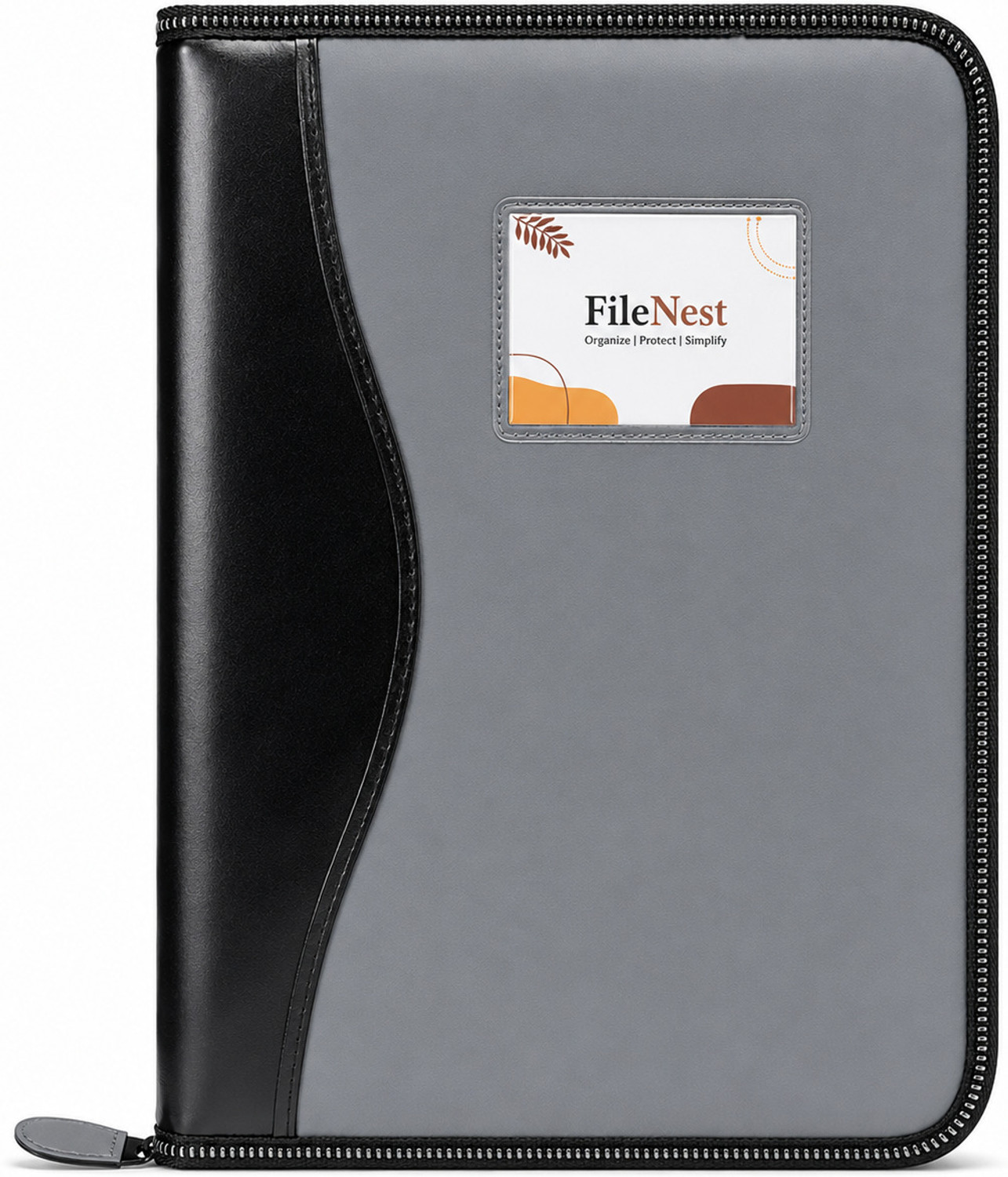 Image of filenest Faux Leather Document File Folder / Zipper File Organizer / Document File Bag
