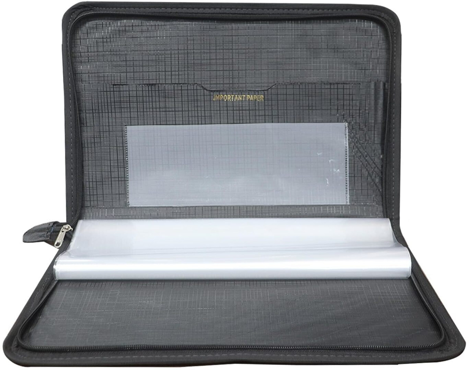 Image of Tridev Enterprises PU Leather 20 Leaf File Folder, Interview Portfolio Professional Zipped Folder Document File