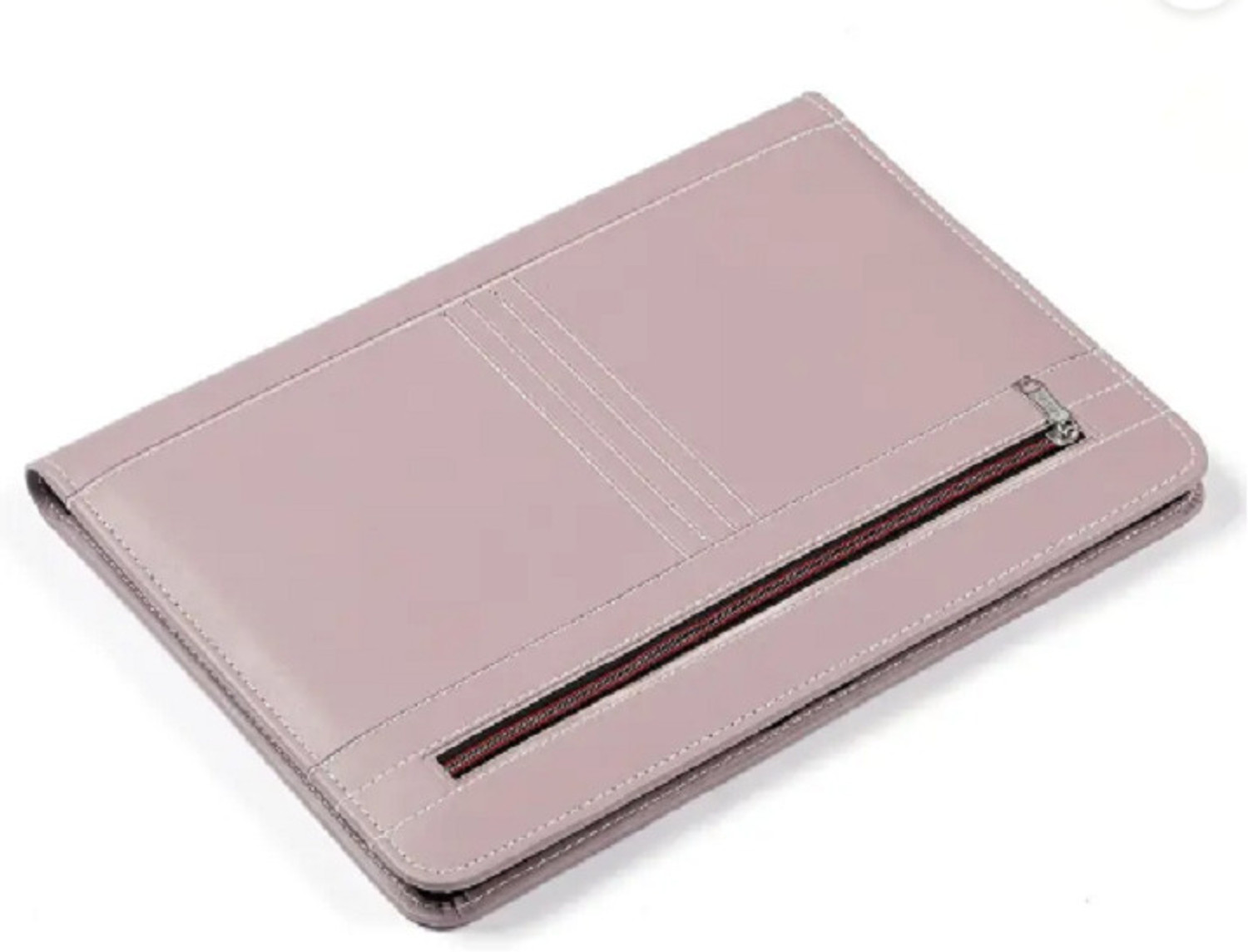 Image of HATHIYANI PU Leather Premium PU Leather 20 Sleeves File Folder for Certificate, A4, Legal Size Professional Documents Organizer Bag with Zipper Closure