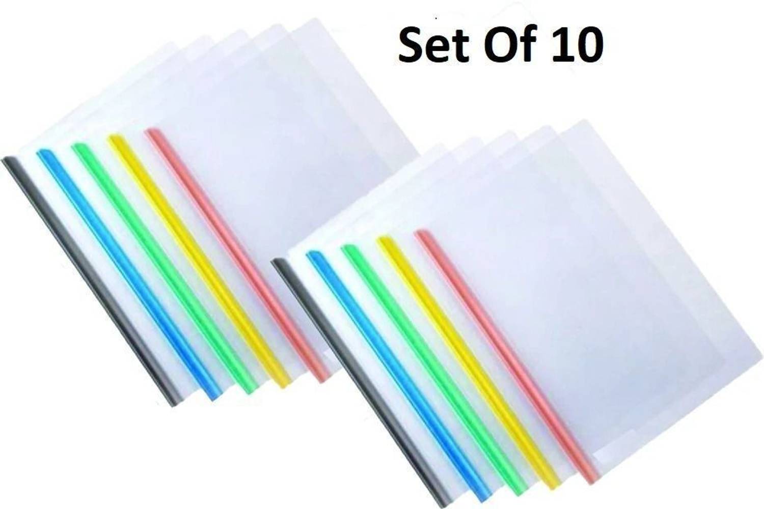 CAMPIO Plastic Transparent Stick File Folder/ Strip File for A4 Paper