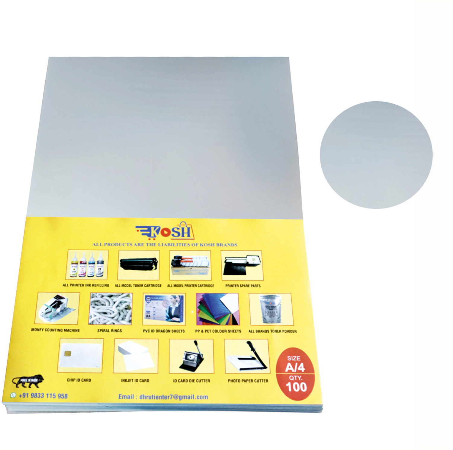 Image of Kosh 200 Micron Thick PVC spiral book binding sheet ( Gloss Mate Transparent) A /4
