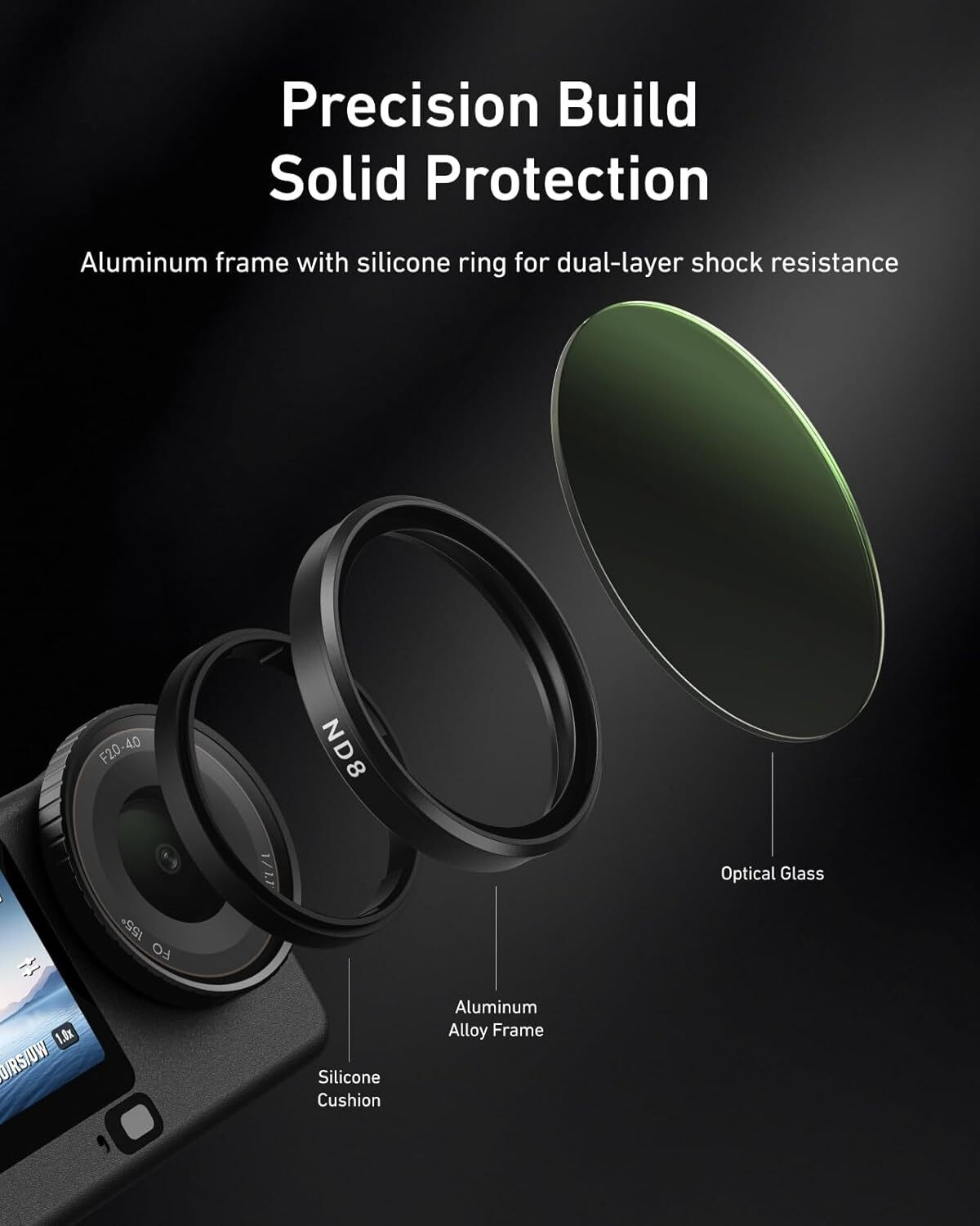 Image of Adofys CPL ND Filter Kit for DJI Osmo Action 6 ND Filter (58 mm)