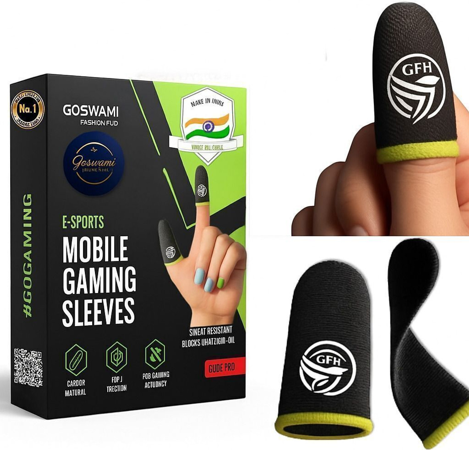 Image of GOSWAMI FASHION HUB Anti-Sweat High Sensitivity Gaming Thumb Sleeves for PUBG,COD, Free Fire Finger Sleeve