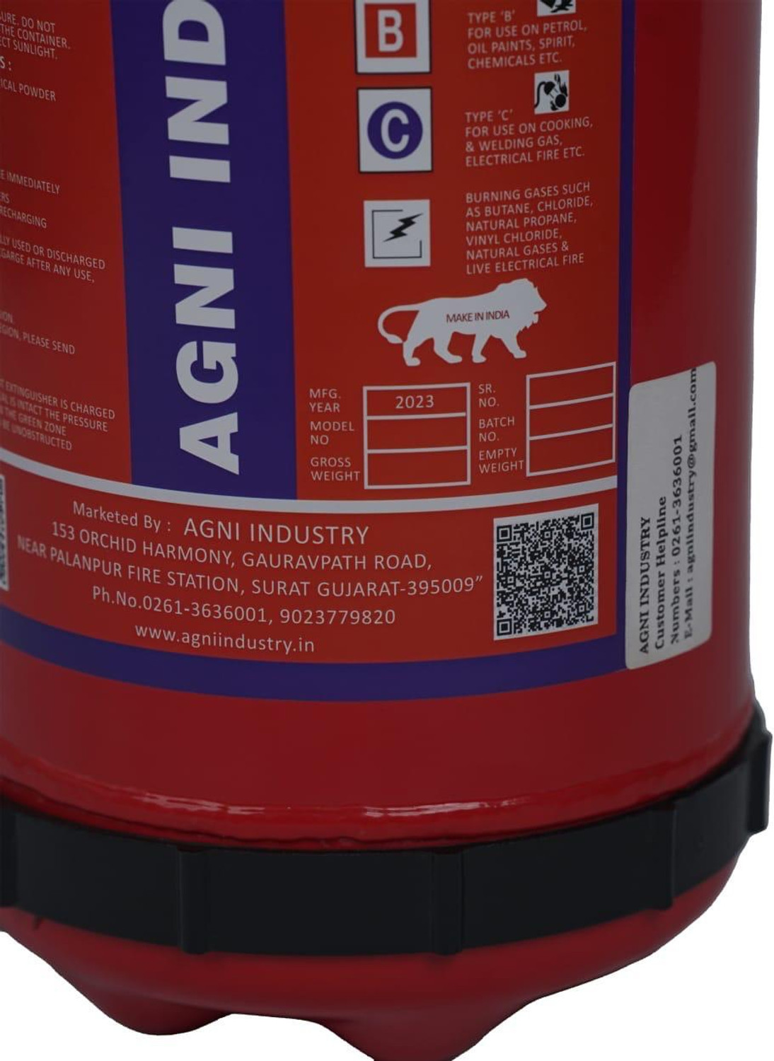 Image of AGNI INDUSTRY Fire ABC Powder Type 6 Kg Fire Extinguisher Mount Fire Extinguisher Mount