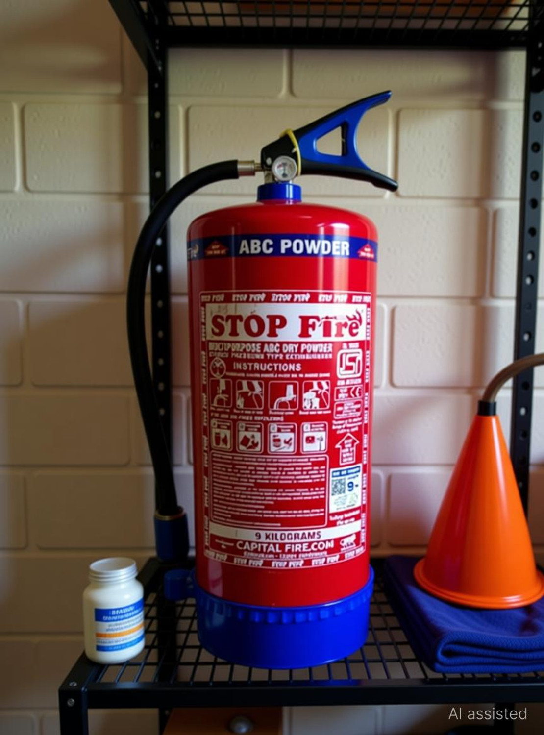 Image of BHRAT Enterprises Multipurpose Type Fire Extinguisher - Ideal for Electrical & Gas Fires Fire Extinguisher Mount