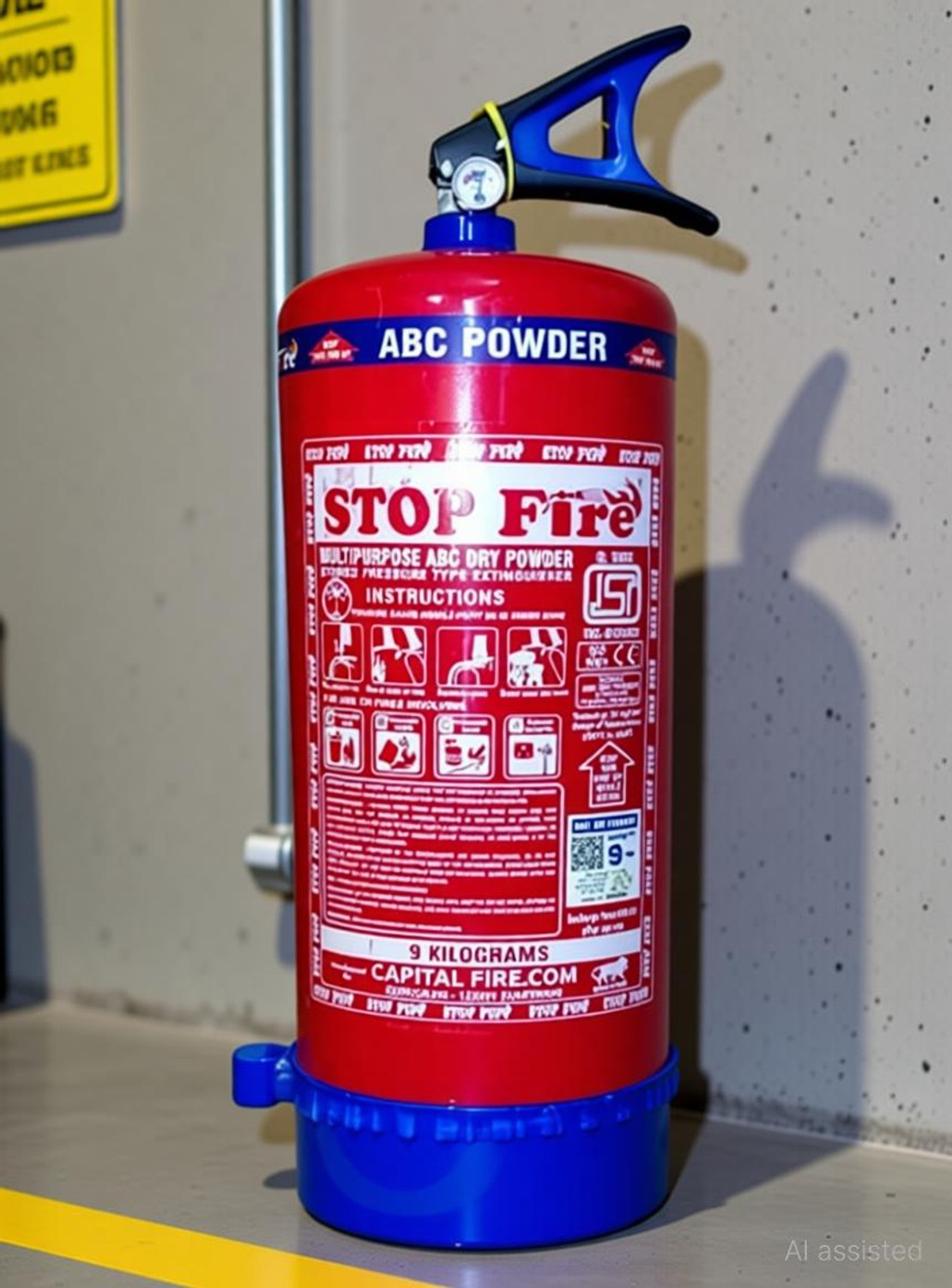 Image of BHRAT Enterprises Multipurpose Type Fire Extinguisher - Ideal for Electrical & Gas Fires Fire Extinguisher Mount
