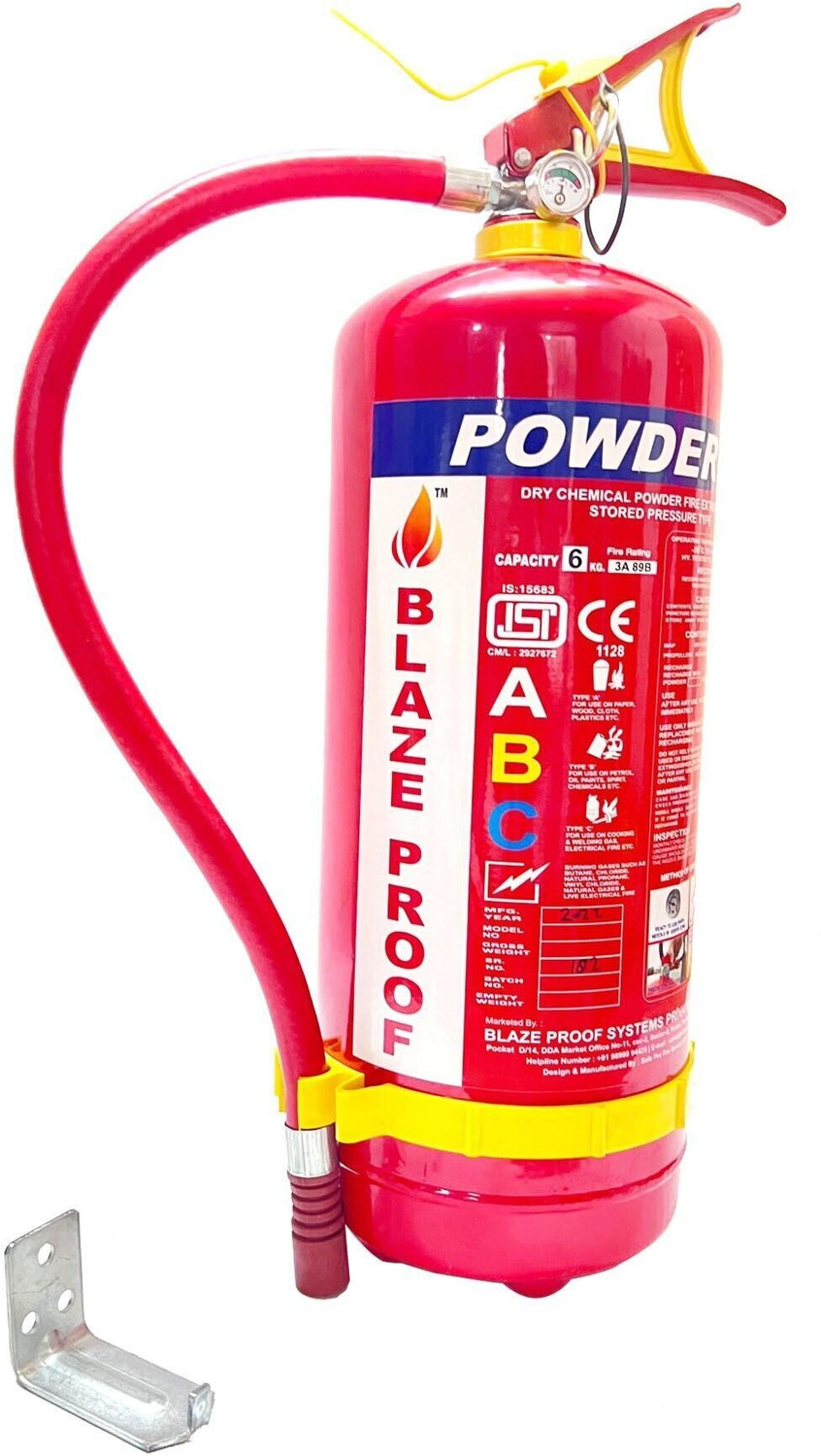 Image of Blazeproof ABC Powder Type (Pack of 1) Fire Extinguisher Mount