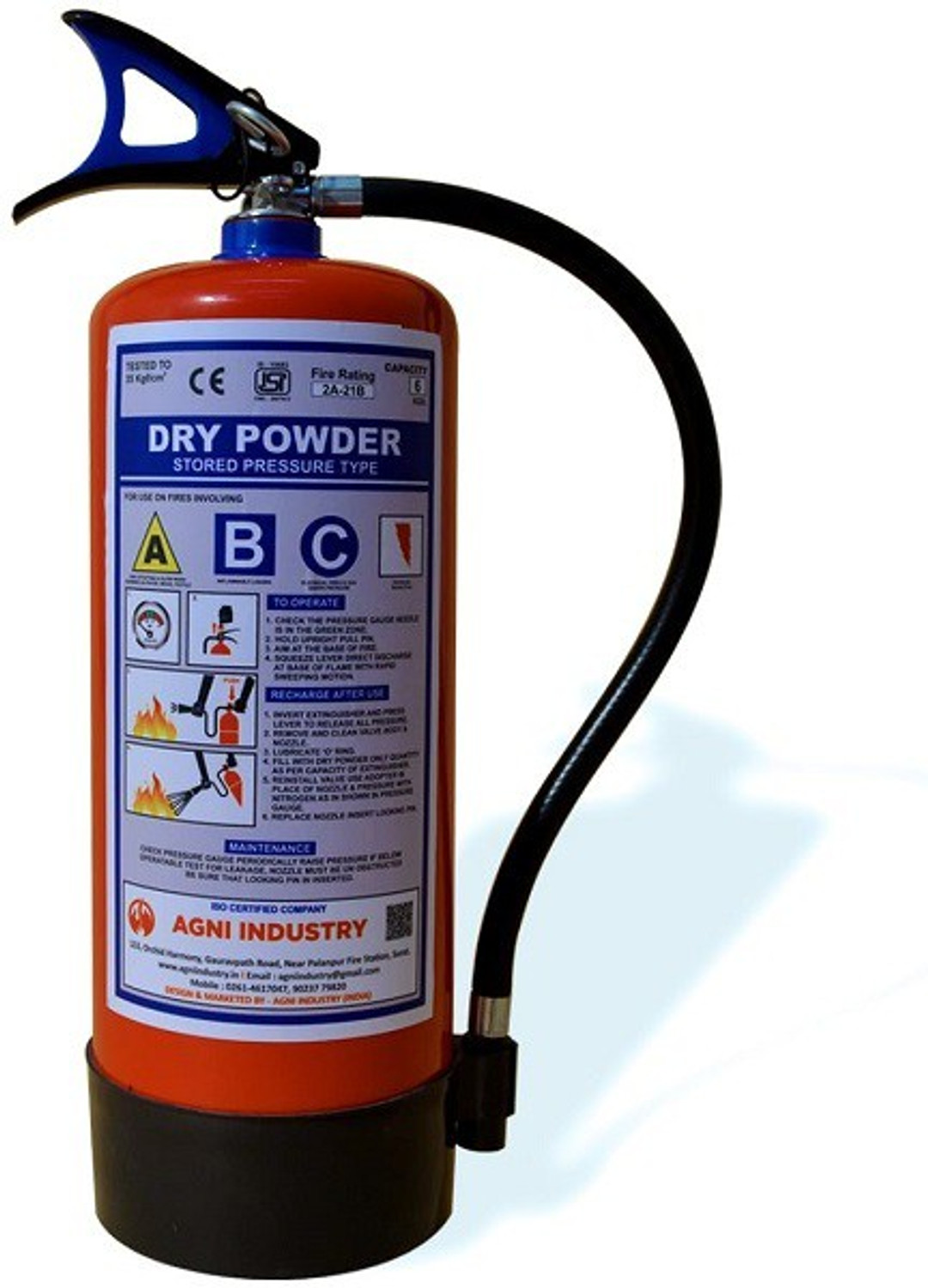 Image of AGNI INDUSTRY Fire ABC Powder Type 2 Kg Fire Extinguisher Mount